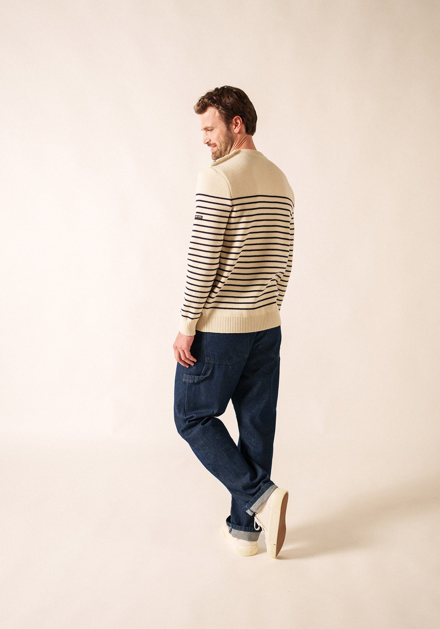 Binic Fisherman Sweater (ECRU / NAVY)