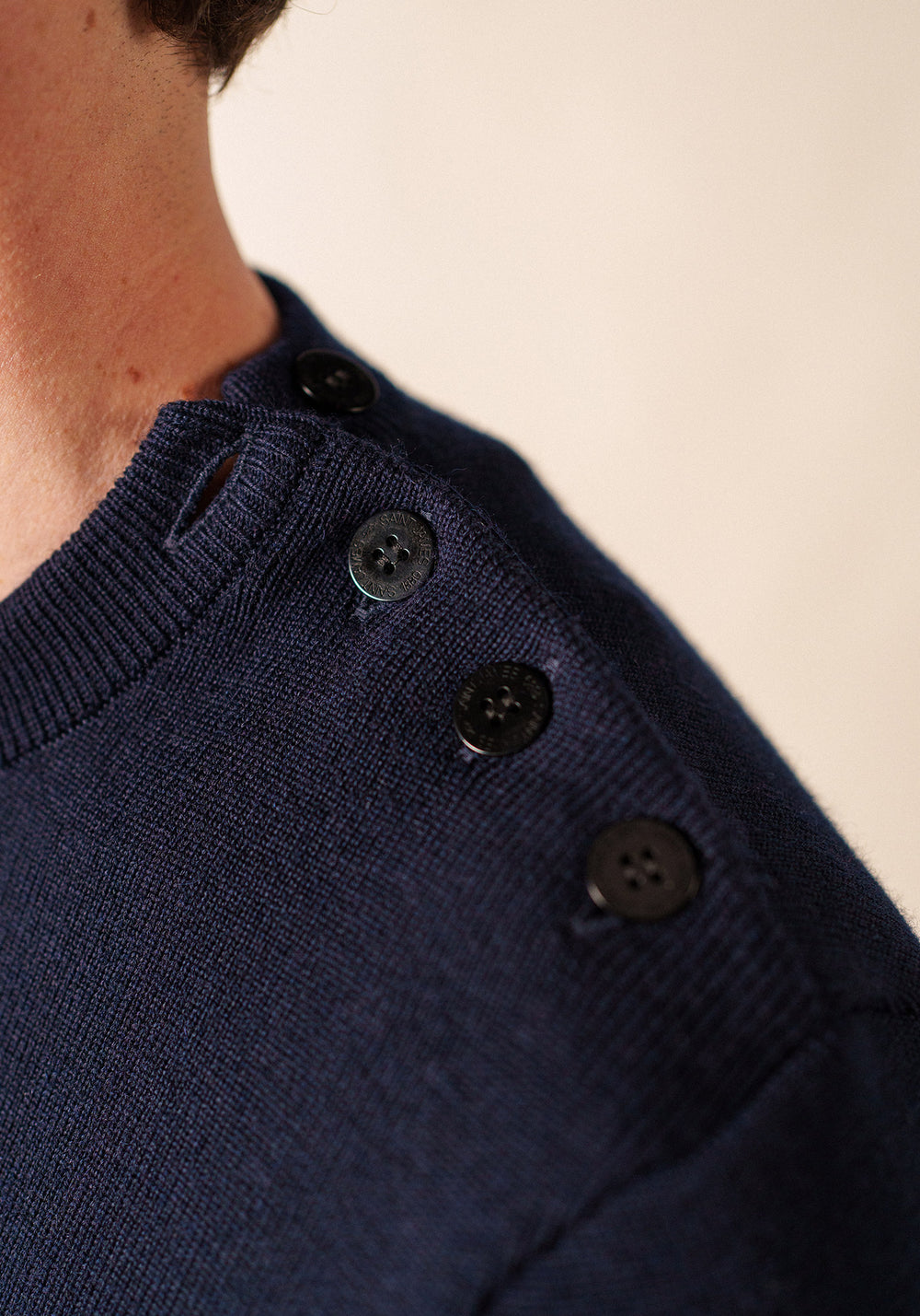 Binic Fisherman Sweater (NAVY / ECRU)