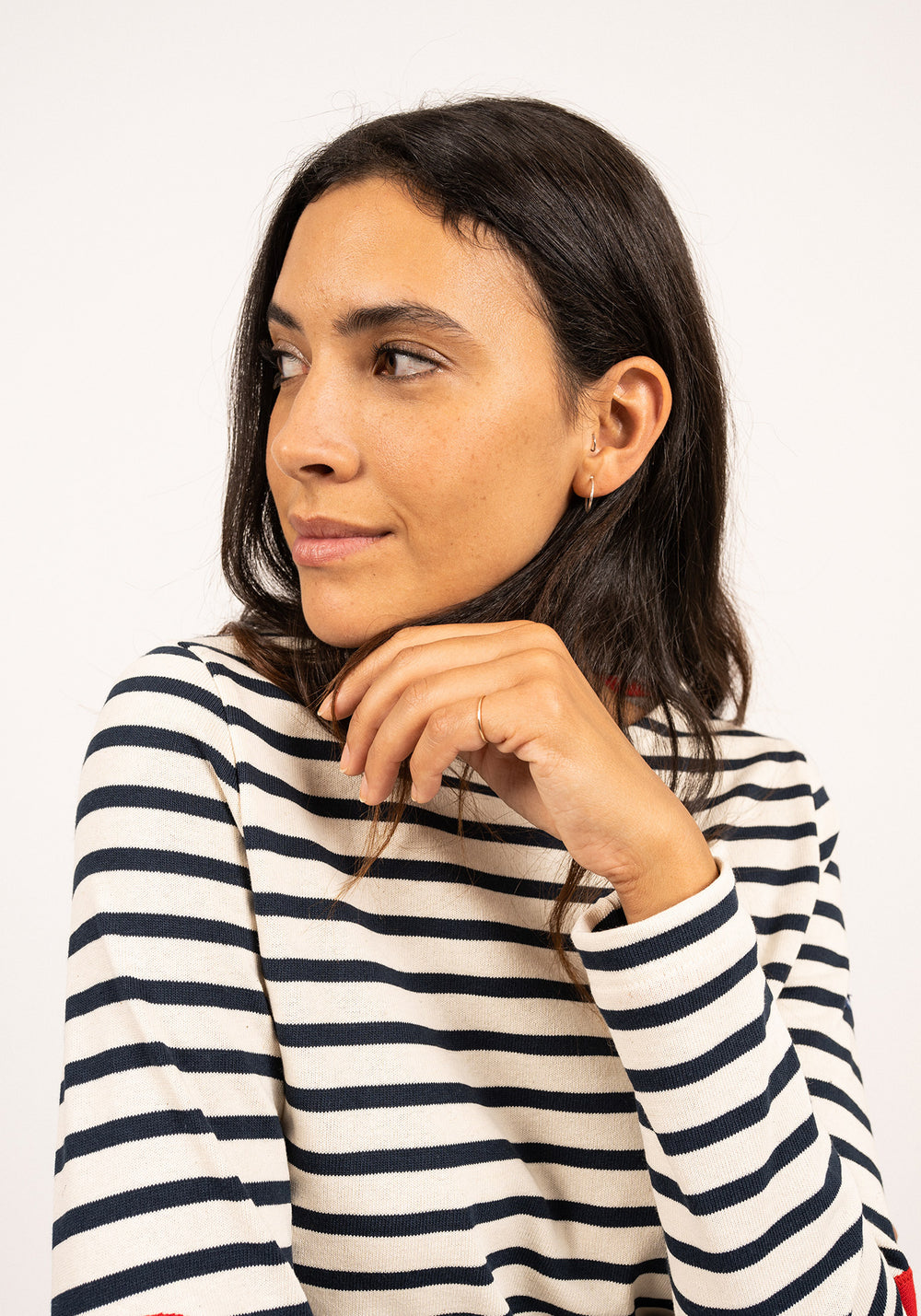 Vaujany Heart Breton Shirt (ECRU / NAVY)