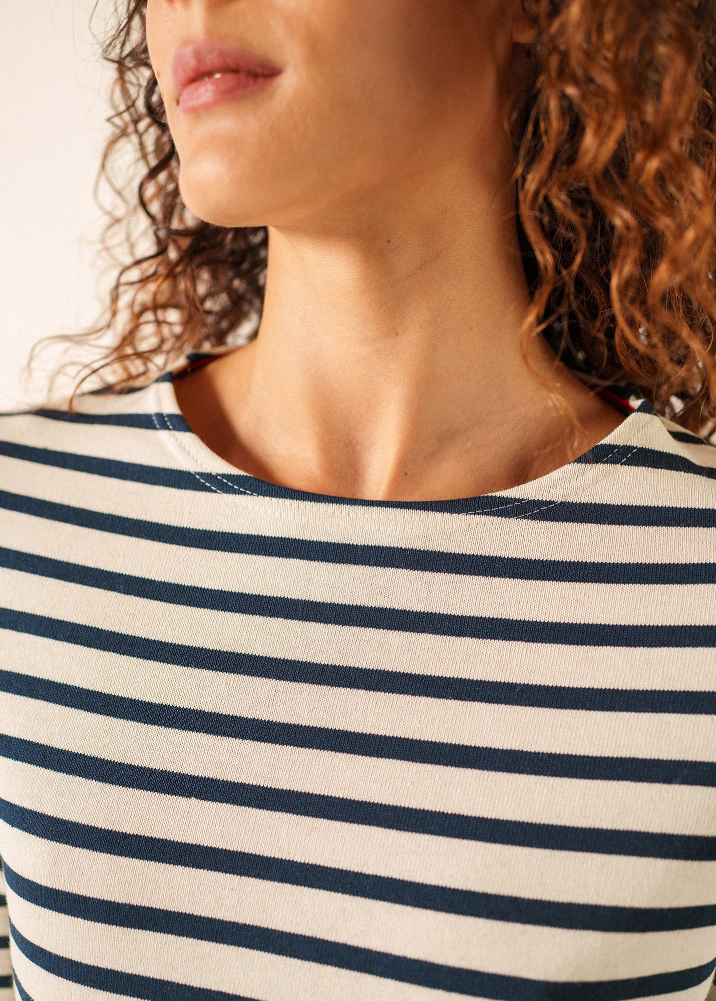 Women's Striped Long Sleeve T-Shirt with Heart Elbow Patches