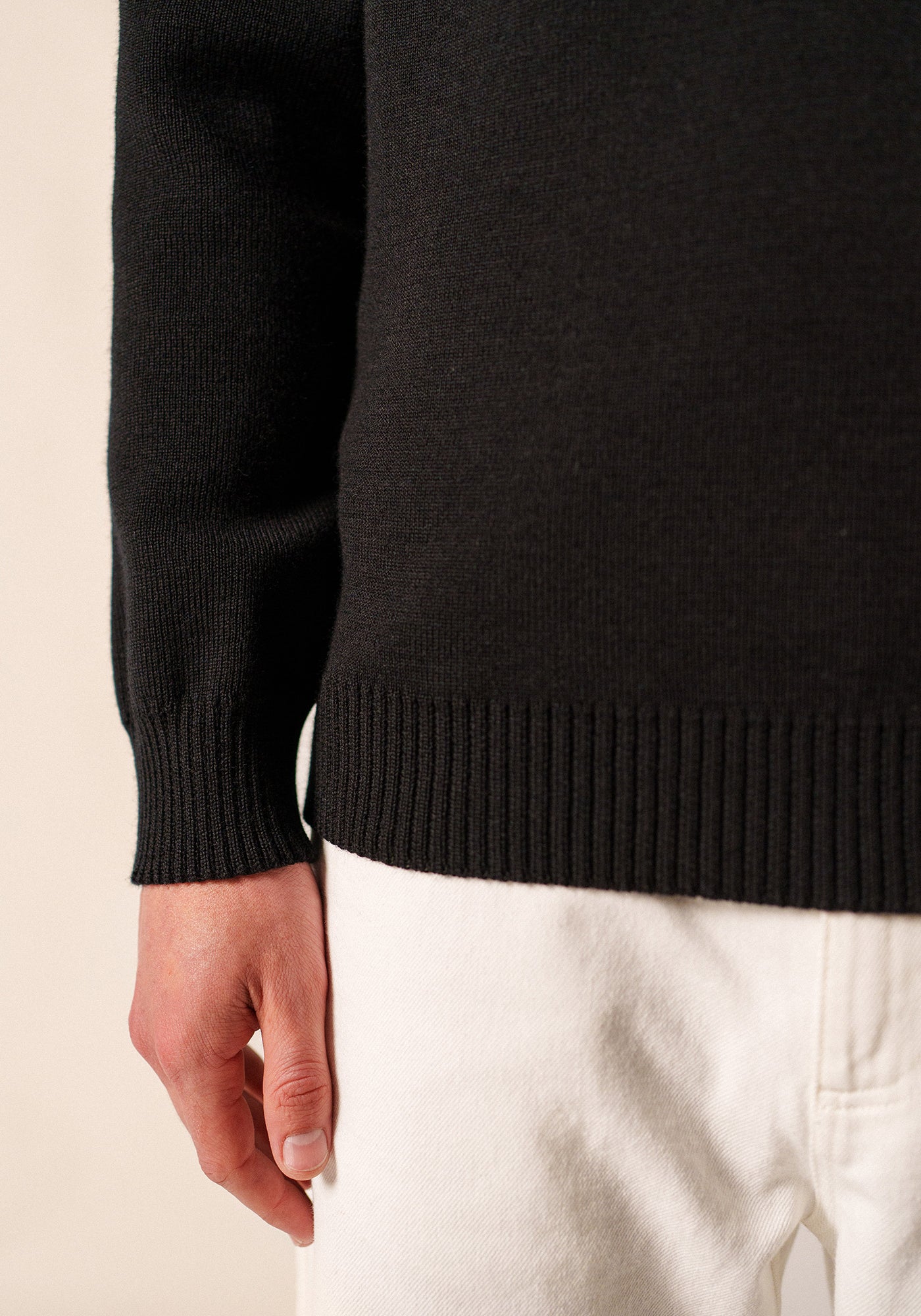 Cancale Fisherman Sweater (BLACK)