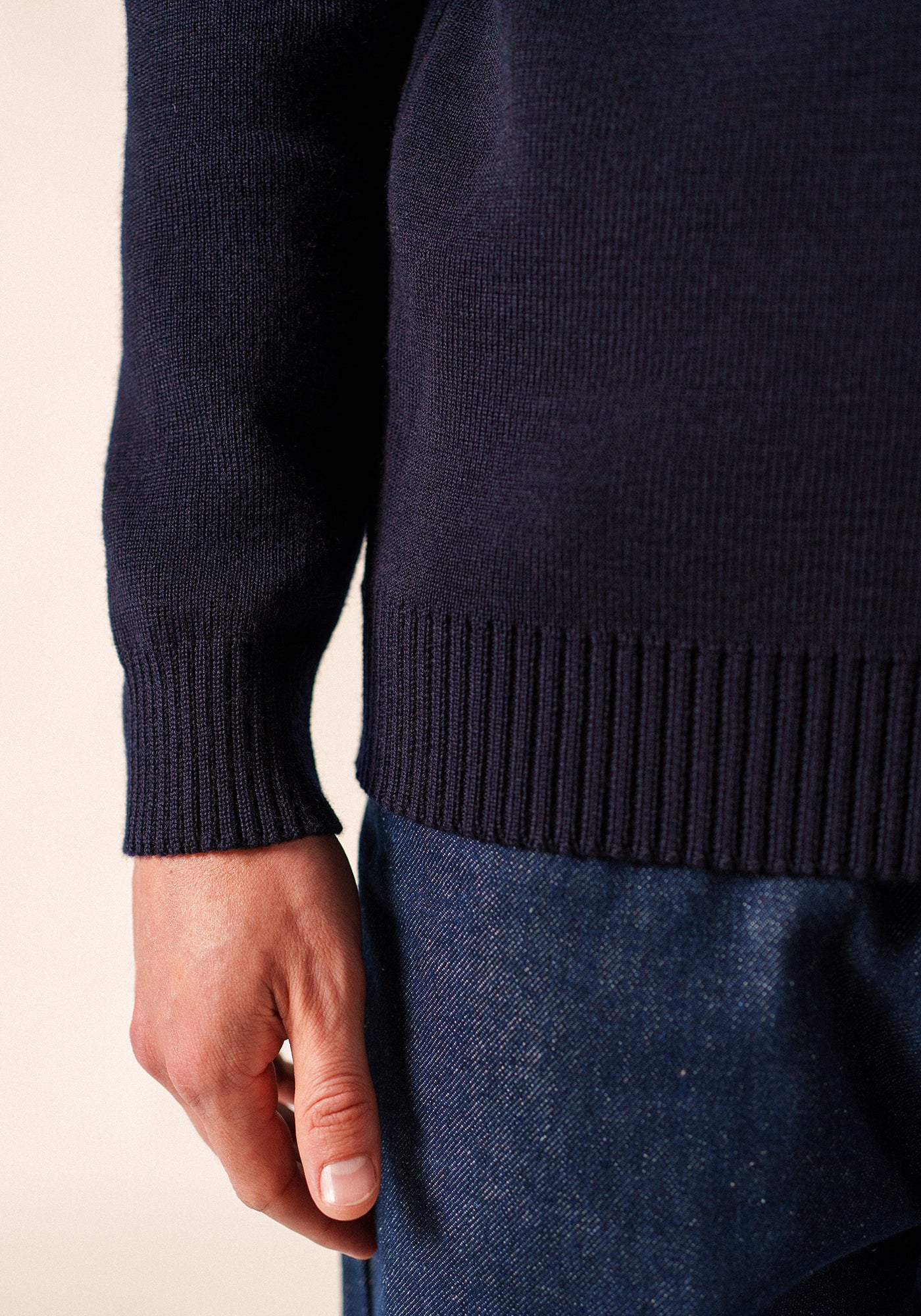 Cancale Fisherman Sweater (DARK BLUE)