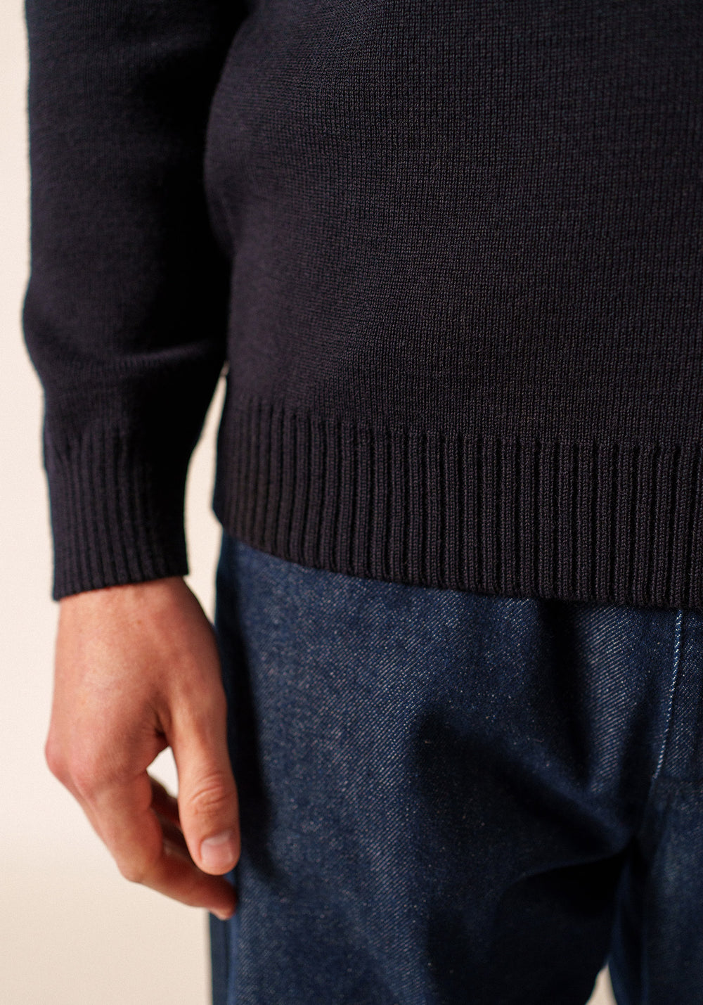 Cancale Fisherman Sweater (NAVY)