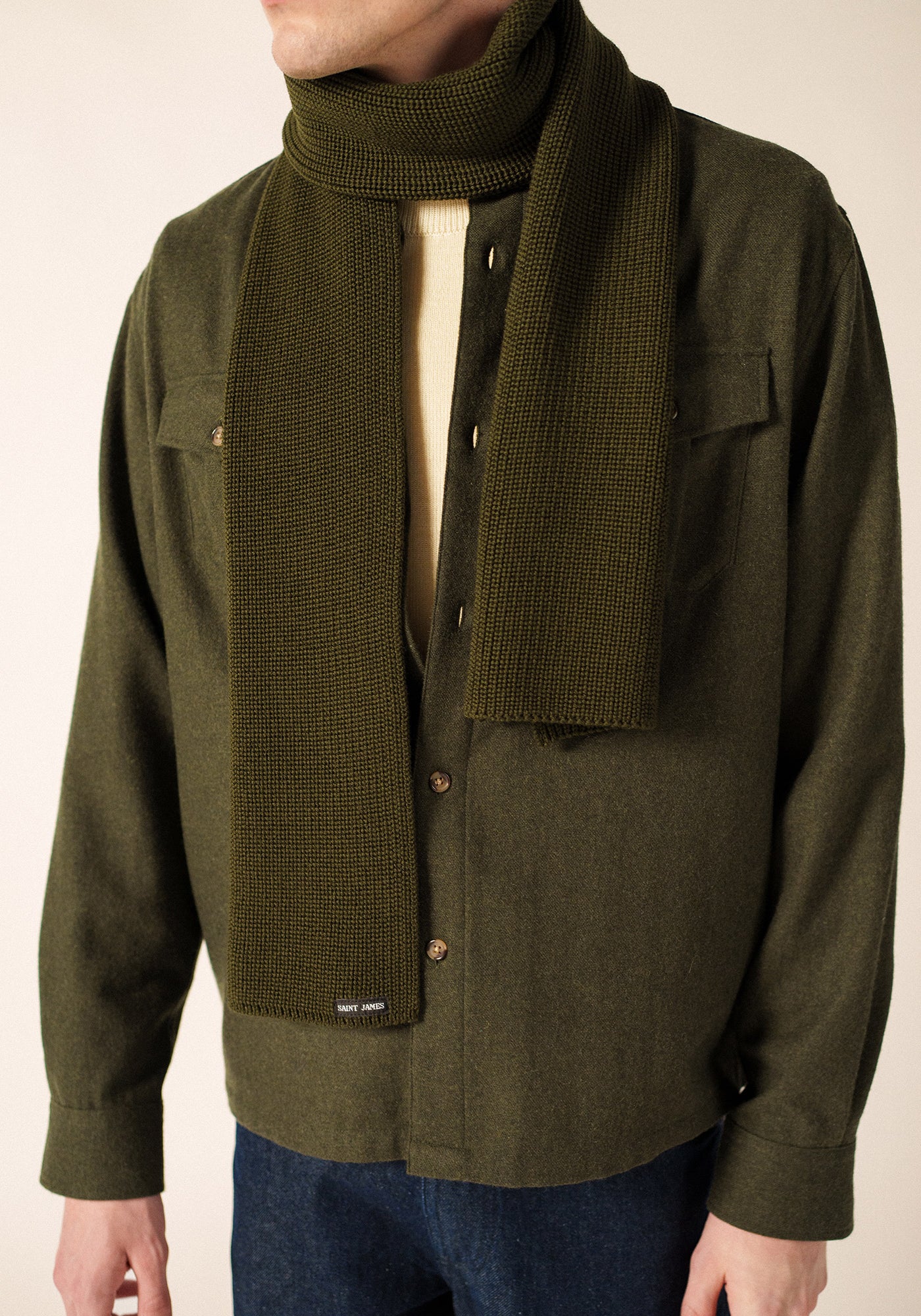 CANOE - Soft Wool Scarf (MOSS GREEN)