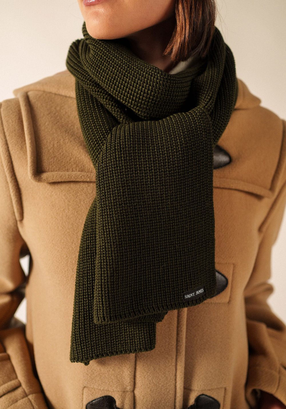 CANOE - Soft Wool Scarf (MOSS GREEN)