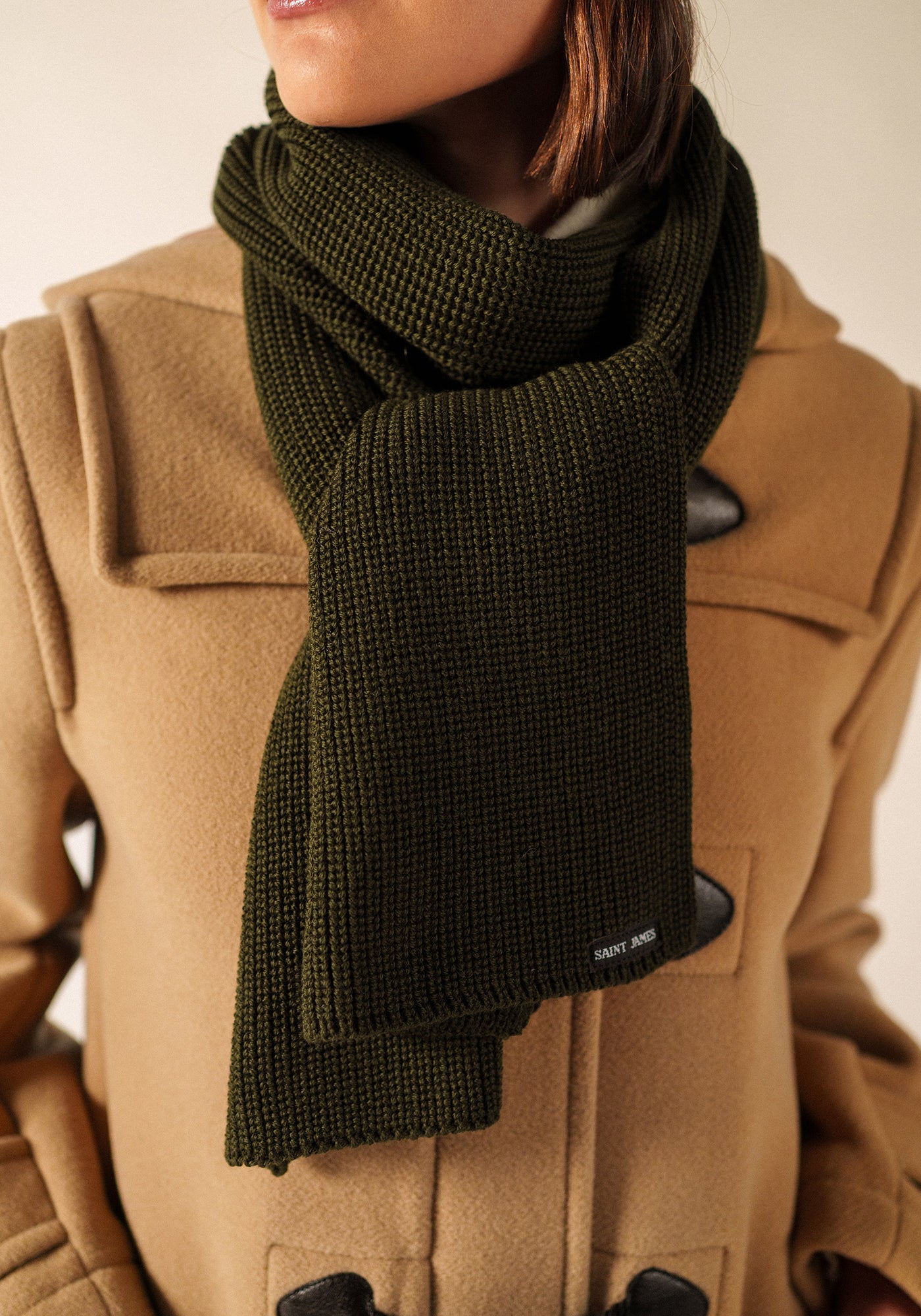 CANOE - Soft Wool Scarf (MOSS GREEN)