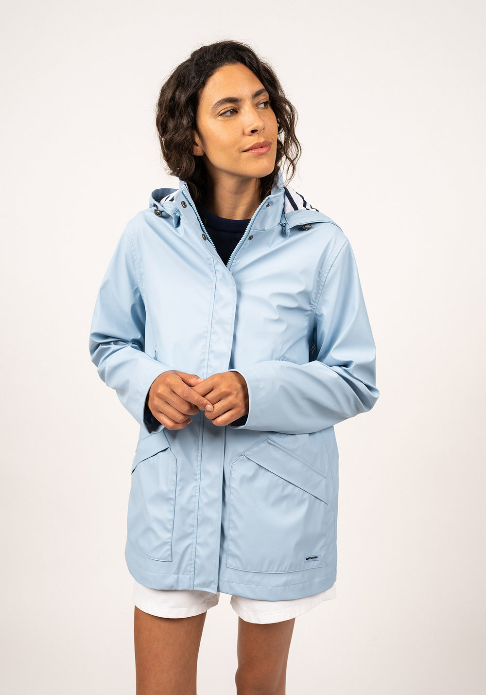 St Morgane Hooded Raincoat (LIGHT BLUE)