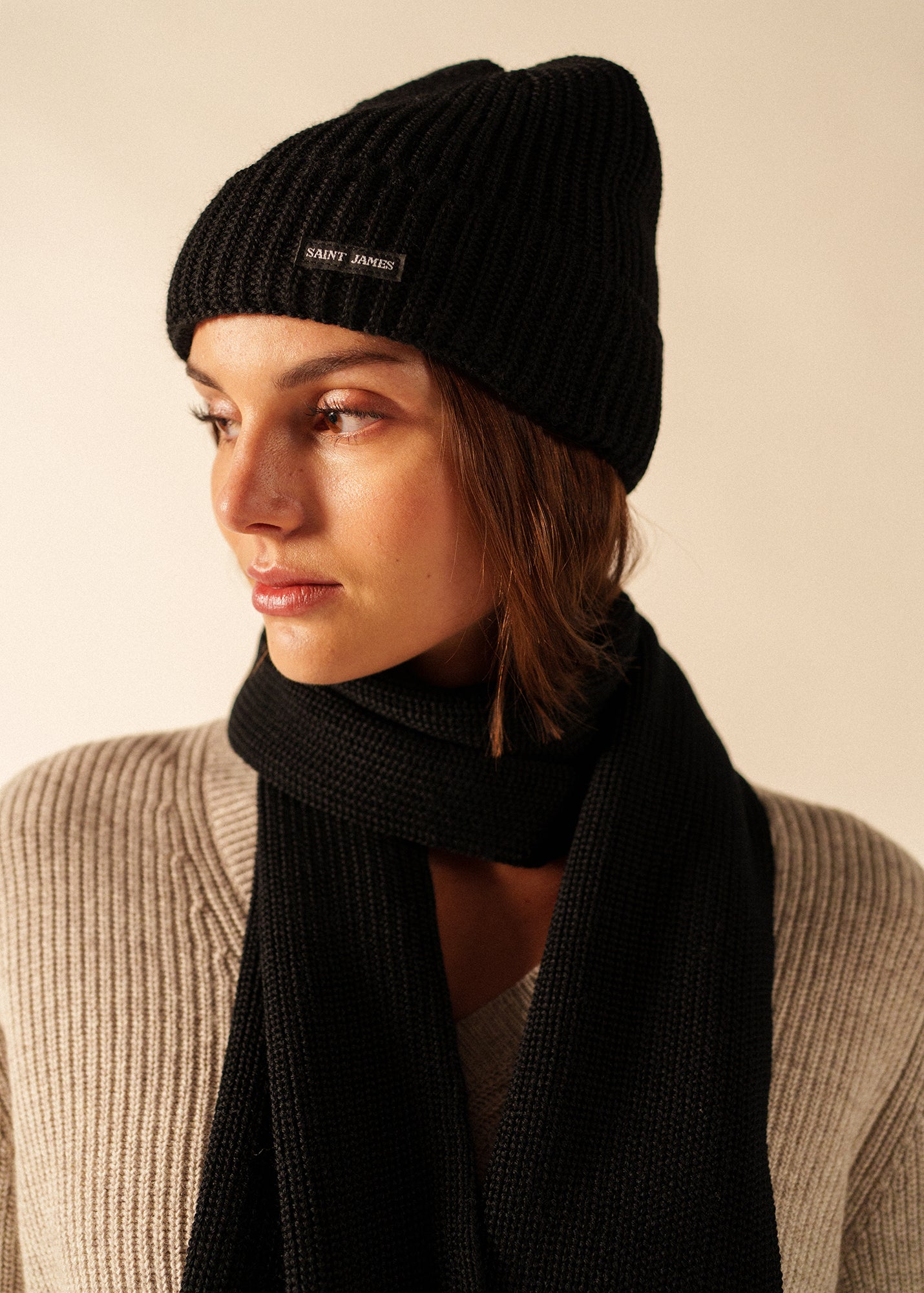 Wool Purl Knit Beanie - Saint James • Saint James USA