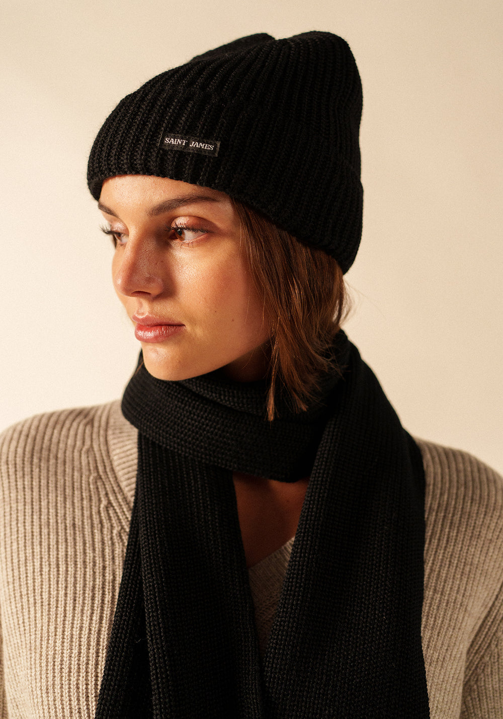 Canot Purl Knit Beanie (BLACK)
