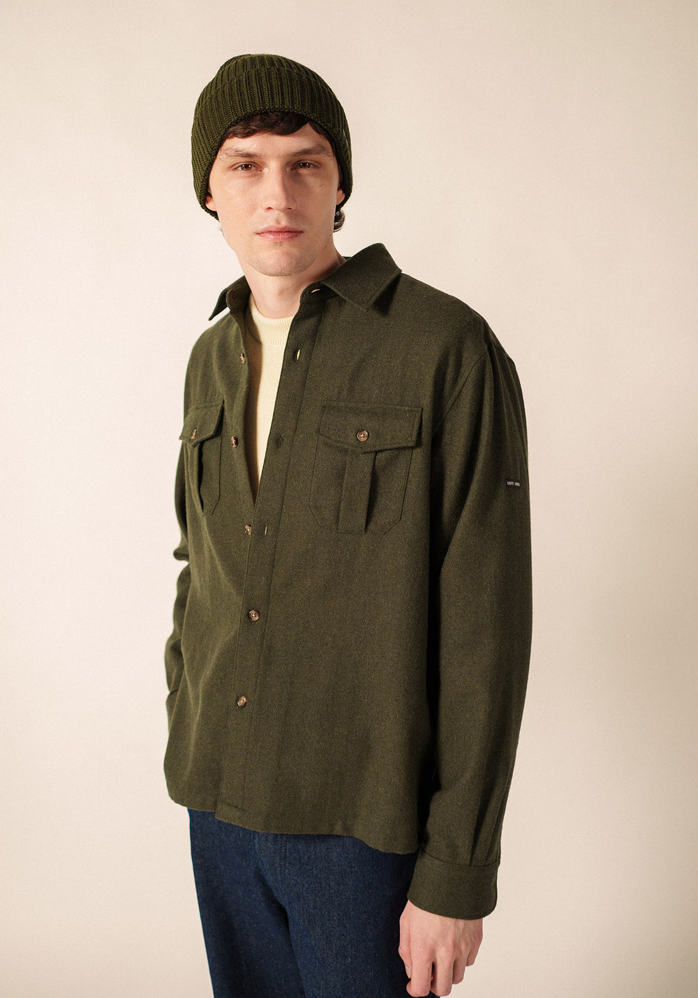 CANOT Purl Knit Beanie (MOSS GREEN)