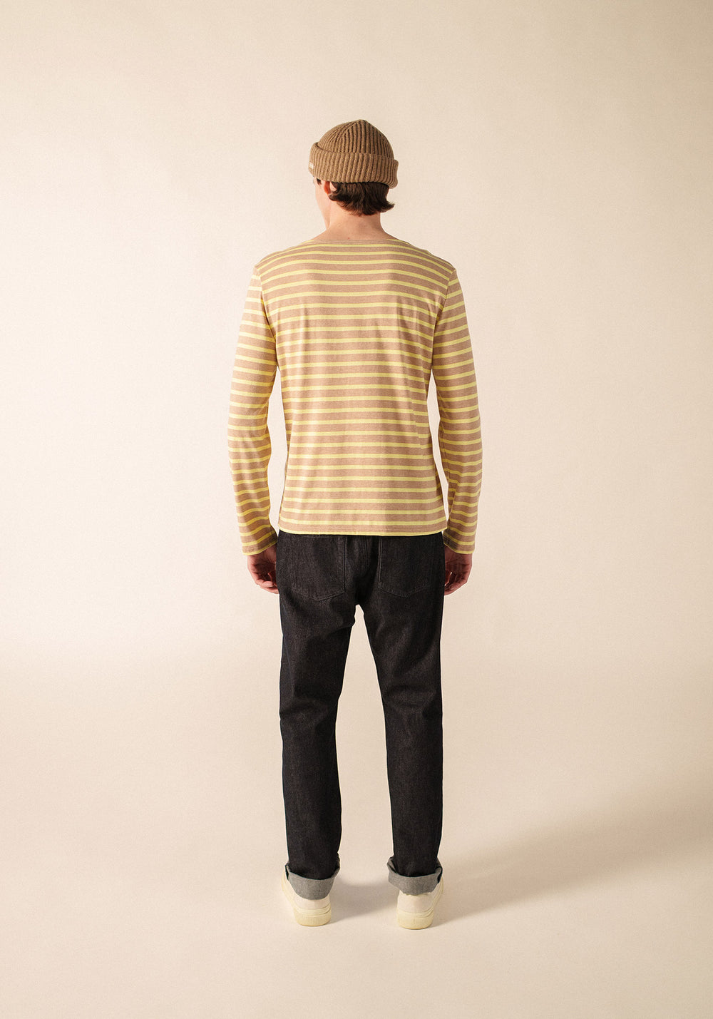 MINQUIERS MODERN Breton Shirt (BEIGE MELANGE/ BUTTER YELLOW)