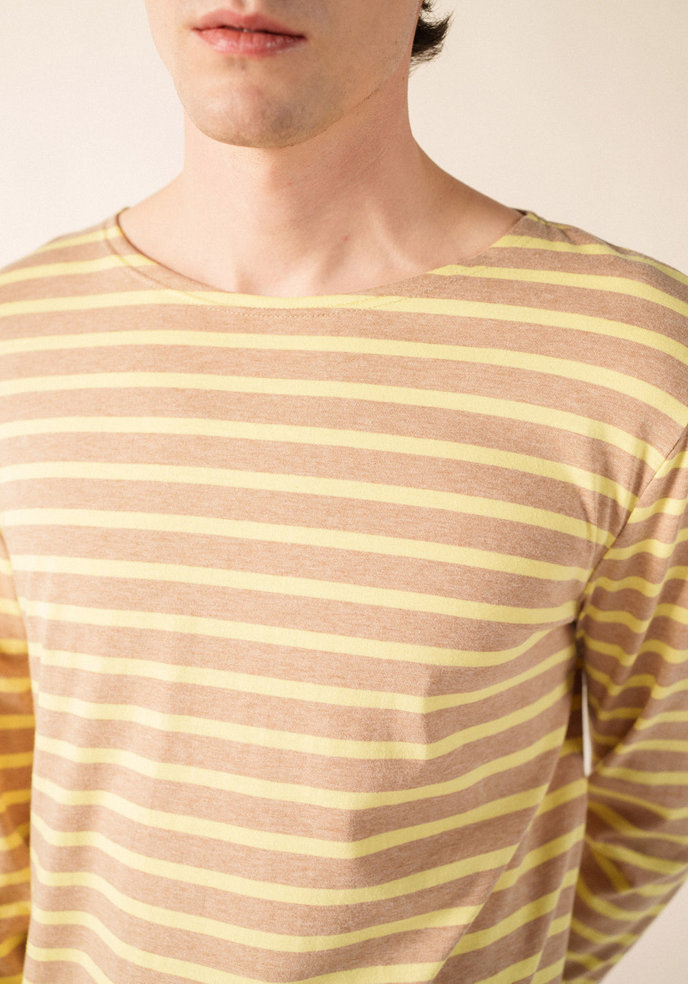 MINQUIERS MODERN Breton Shirt (BEIGE MELANGE/ BUTTER YELLOW)