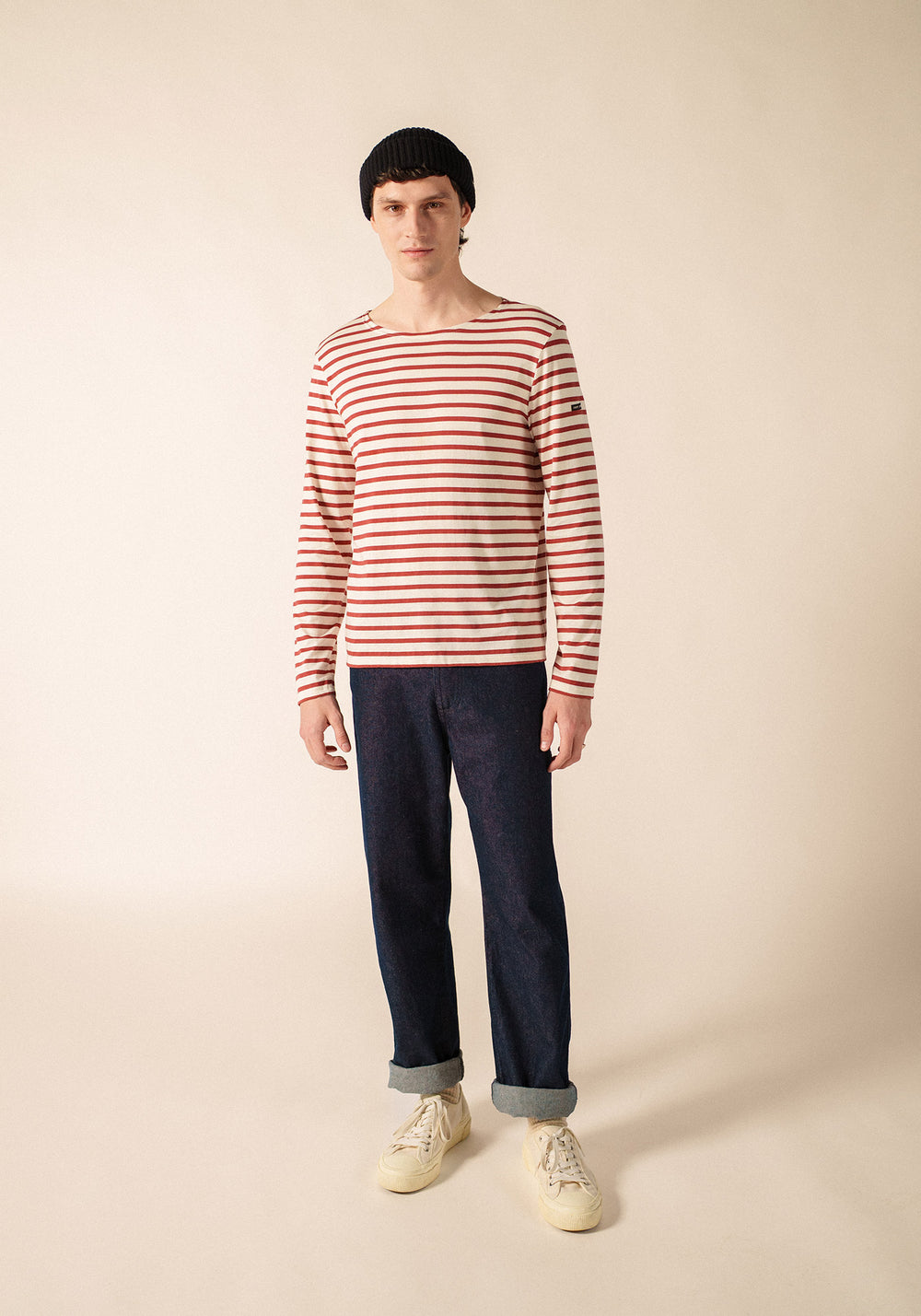 MINQUIERS MODERN Breton Shirt (ECRU / TERRACOTTA)