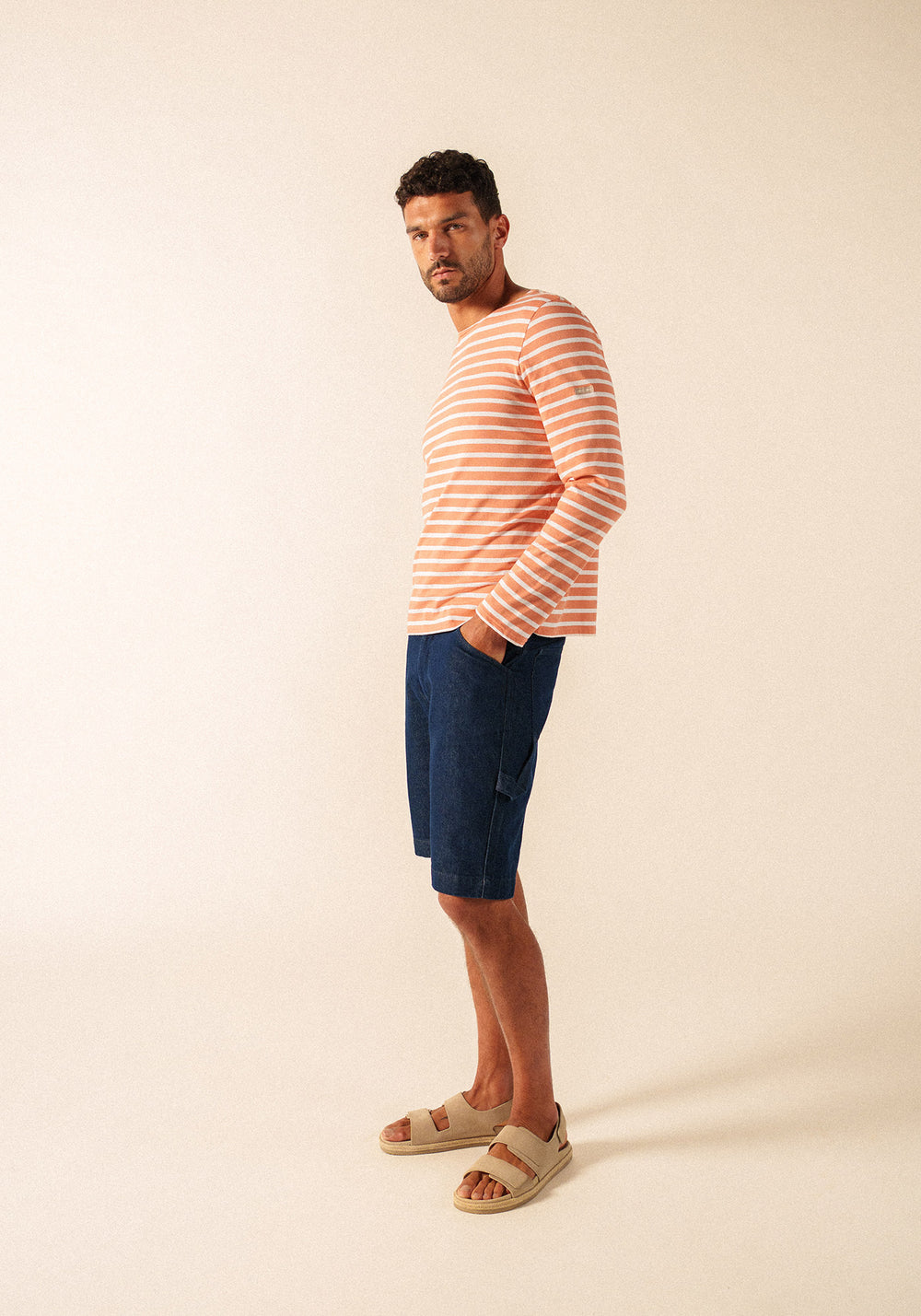 MINQUIERS MODERN Breton Shirt (CLAY / WHITE)
