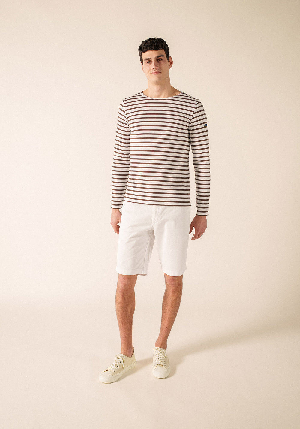 MINQUIERS MODERN Breton Shirt (WHITE / CHOCOLATE)