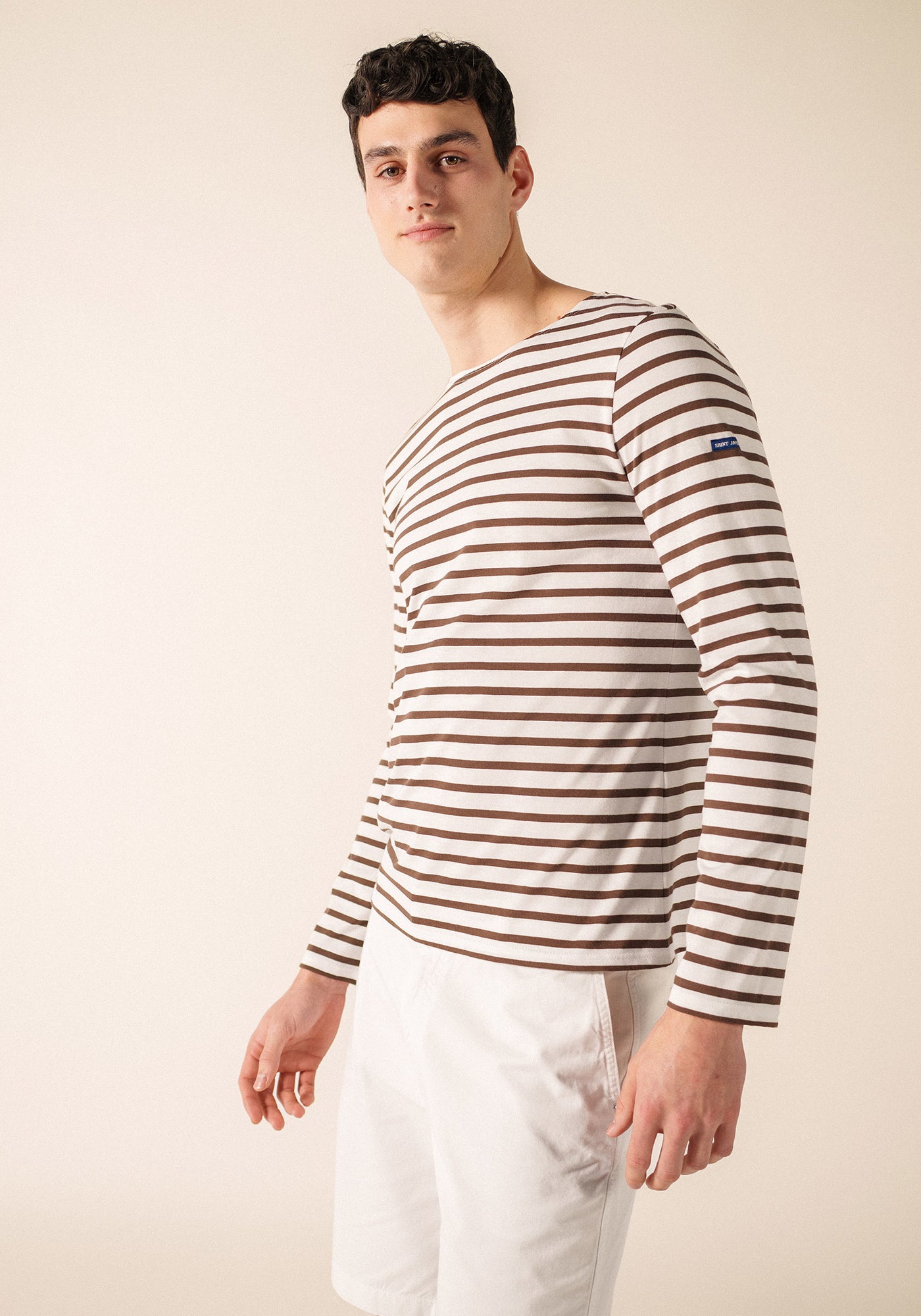 MINQUIERS MODERN Breton Shirt (WHITE / CHOCOLATE)