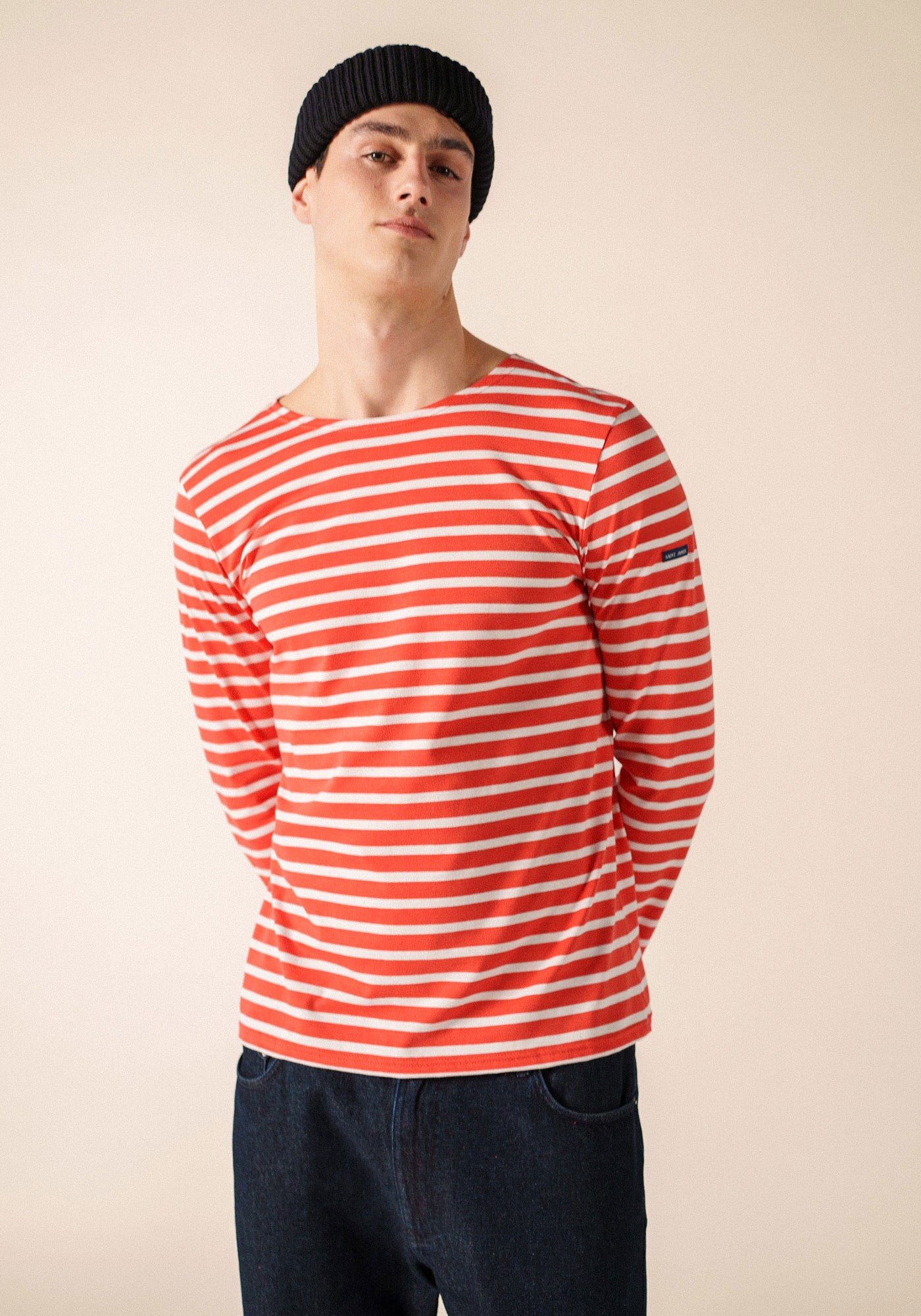 MINQUIERS MODERN Breton Shirt (POPPY RED / WHITE)
