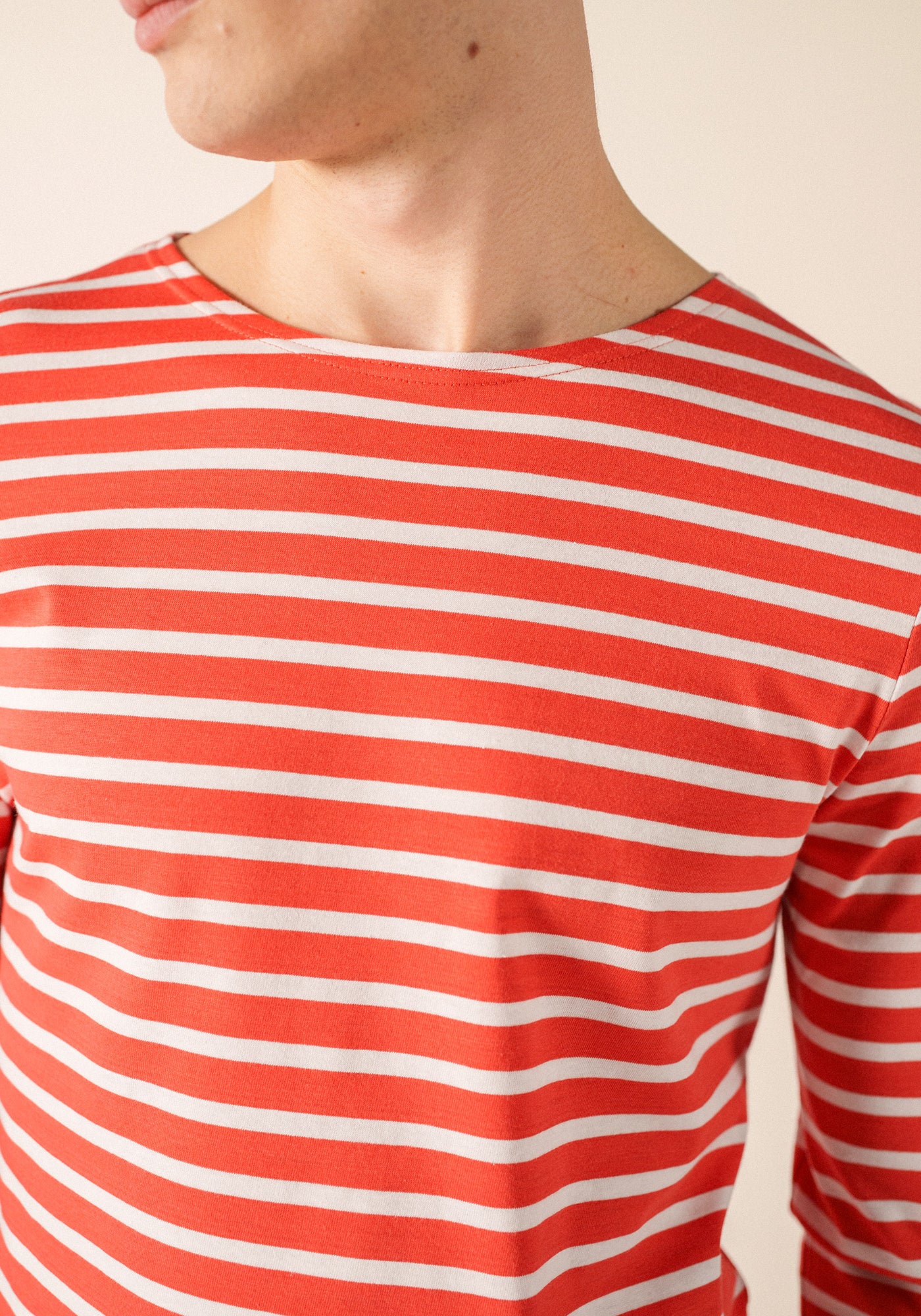 MINQUIERS MODERN Breton Shirt (POPPY RED / WHITE)