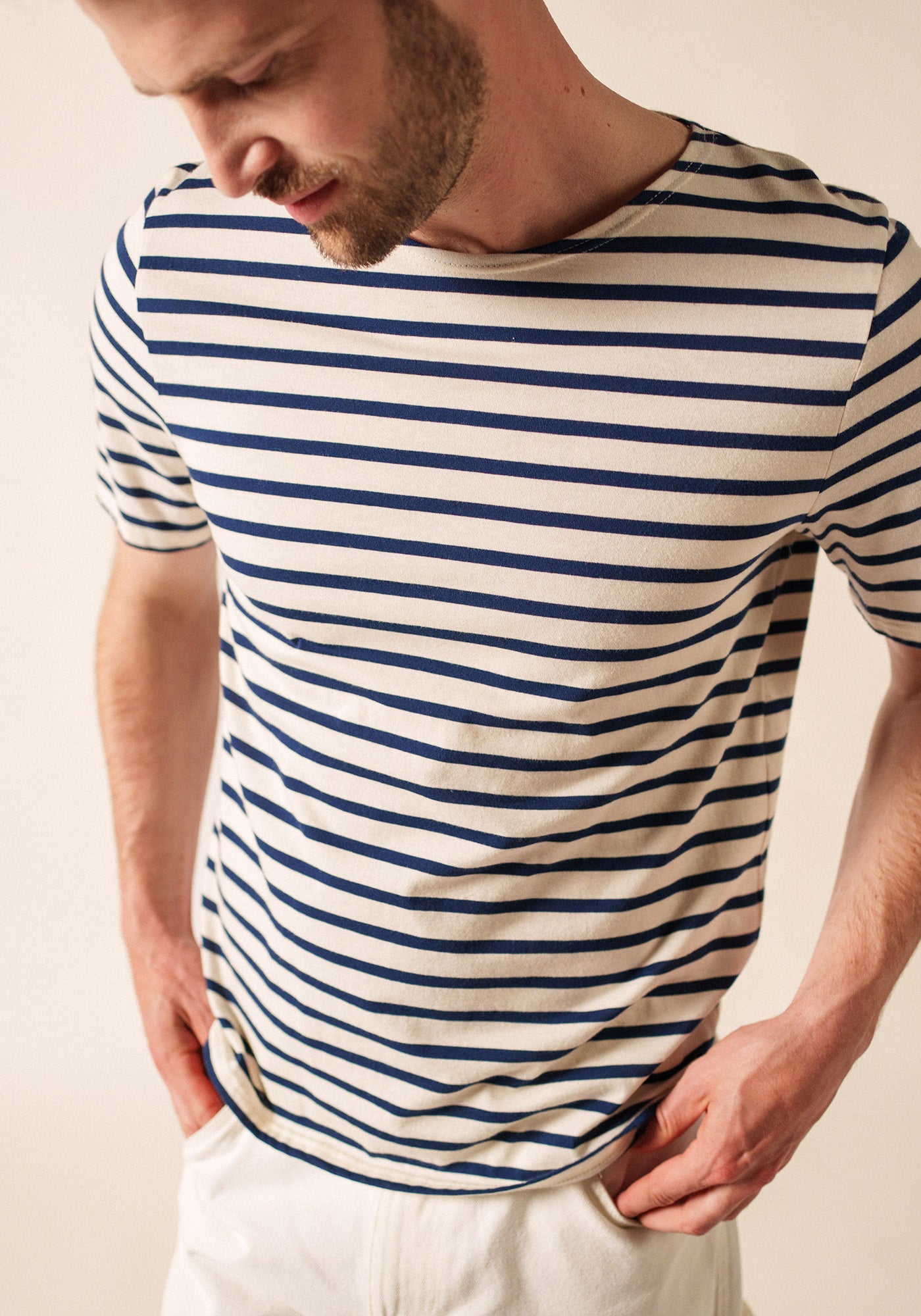 Levant Breton Shirt (ECRU / NAVY)