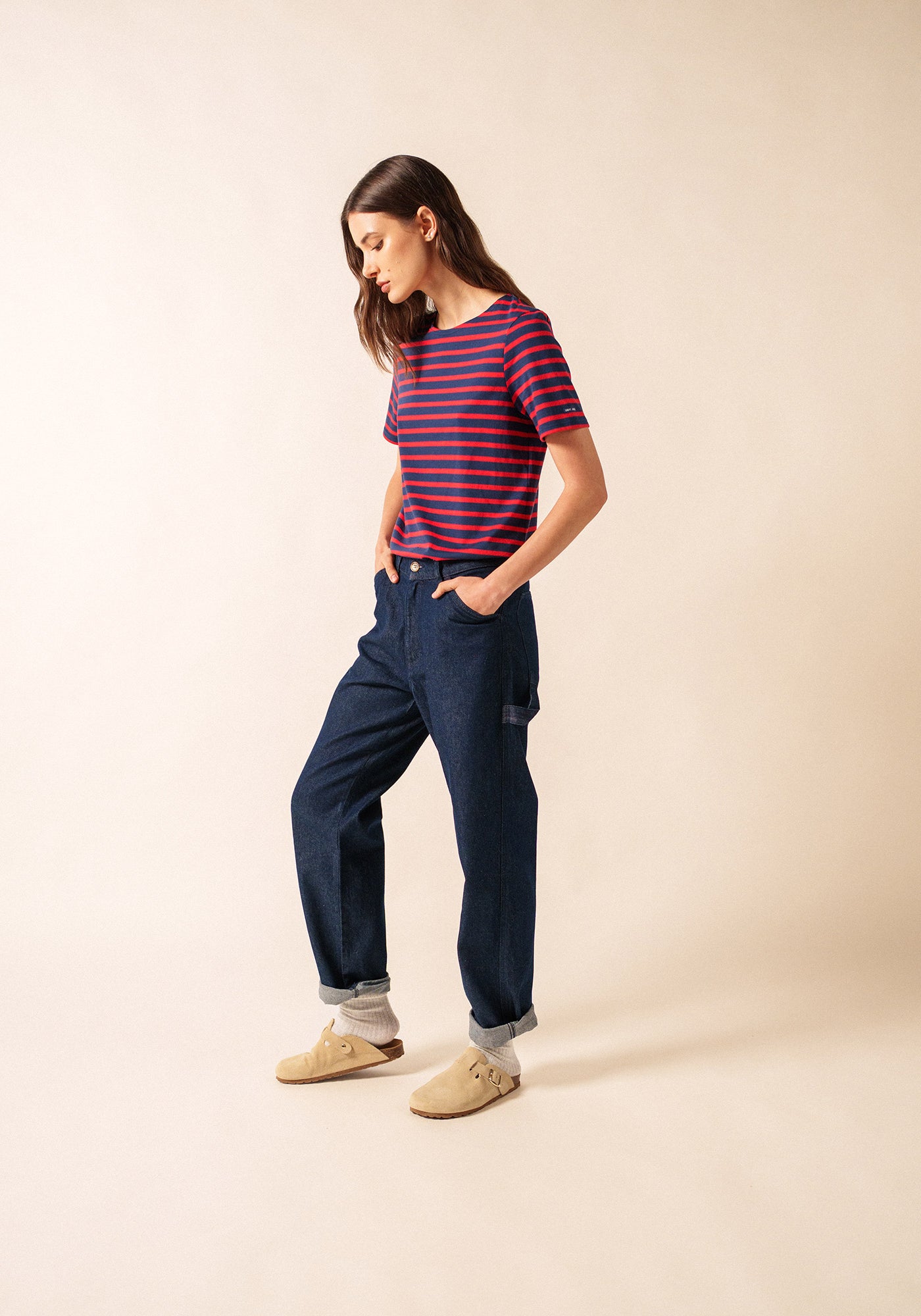 Levant Breton Shirt (NAVY / RED)