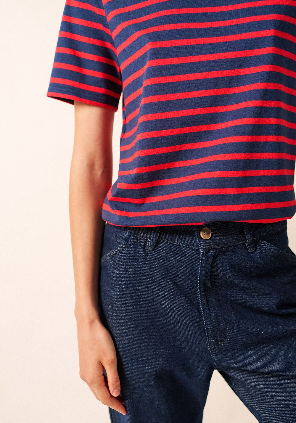 Levant Breton Shirt (NAVY / RED)