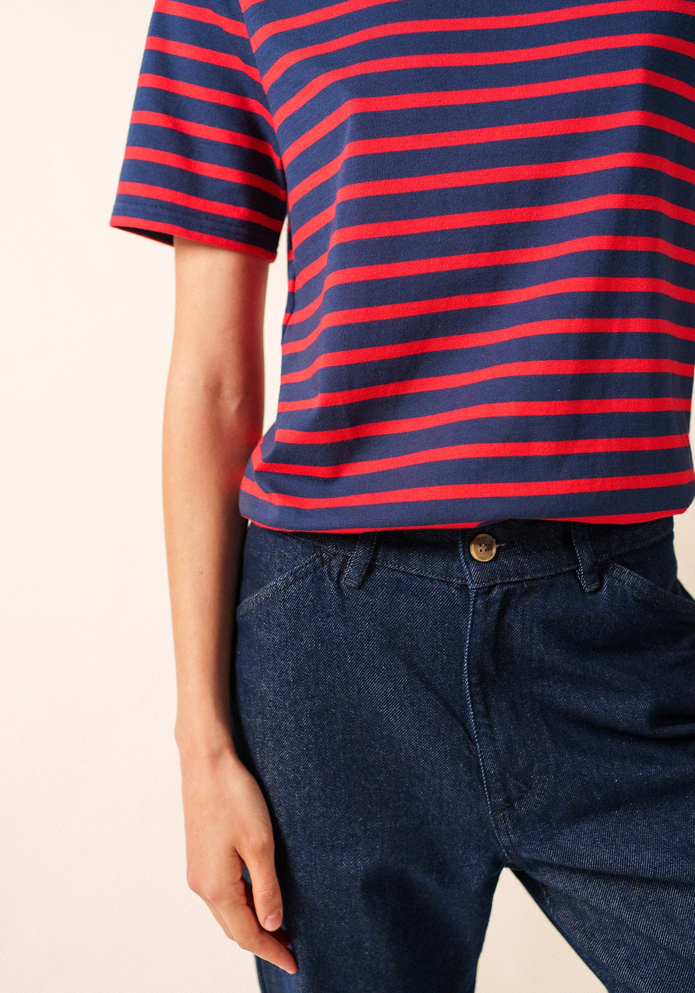 Levant Breton Shirt (NAVY / RED)