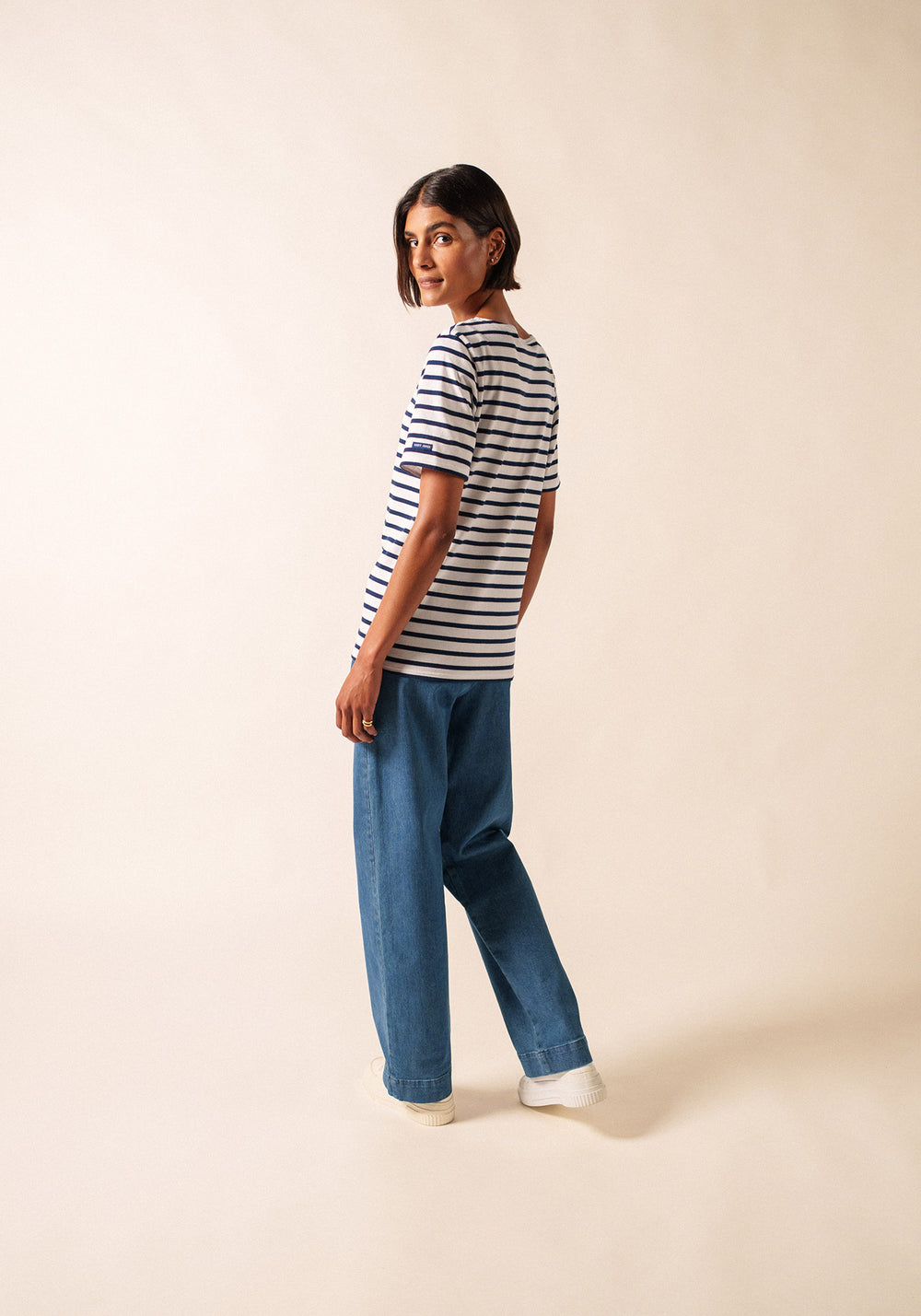 Levant Breton Shirt (WHITE / NAVY)