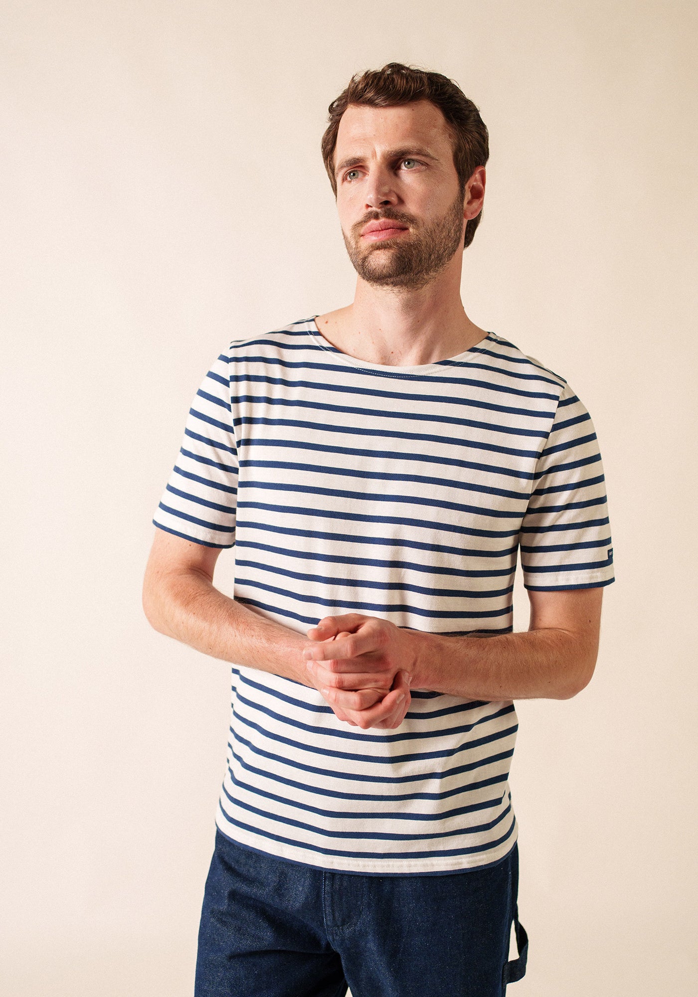 Levant Breton Shirt (WHITE / NAVY)