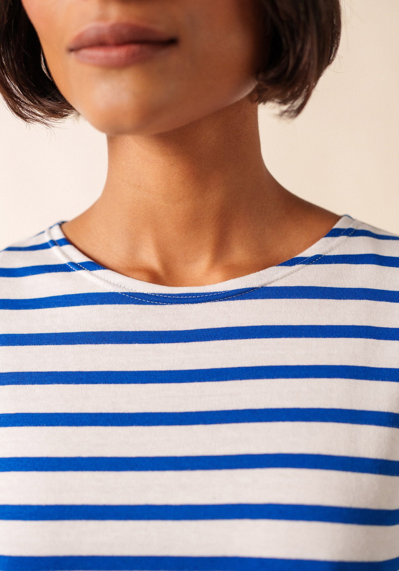 Levant Breton Shirt (WHITE / ROYAL BLUE)