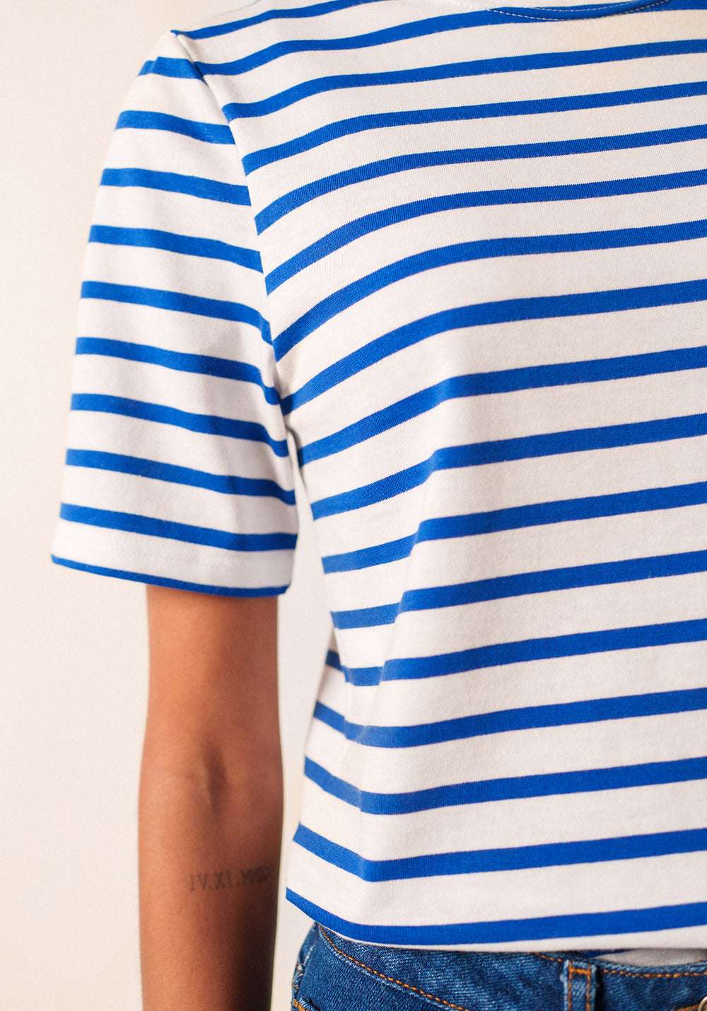 Levant Breton Shirt (WHITE / ROYAL BLUE)