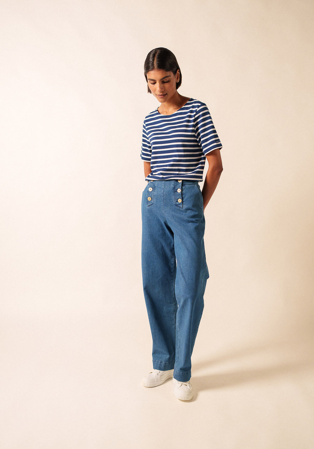 Levant Breton Shirt (NAVY / WHITE)