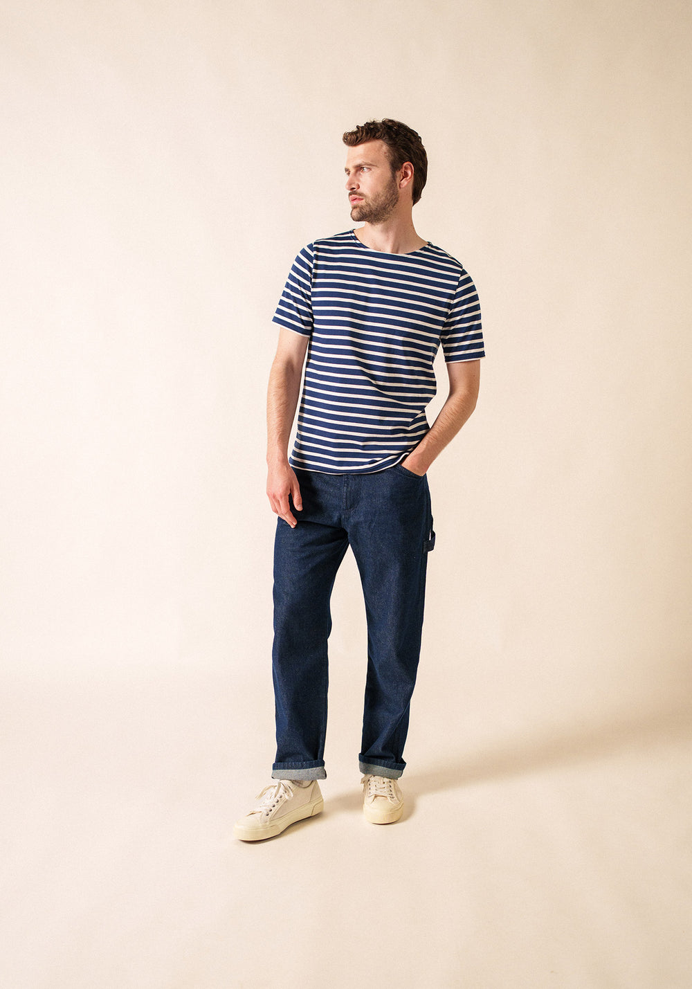 Levant Breton Shirt (NAVY / WHITE)