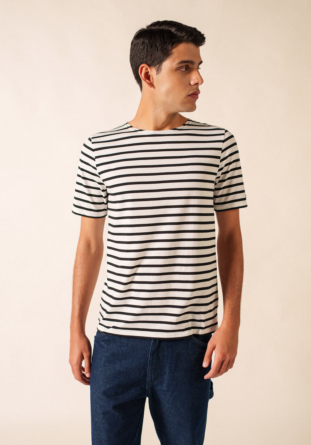 Levant Breton Shirt (WHITE / BLACK)