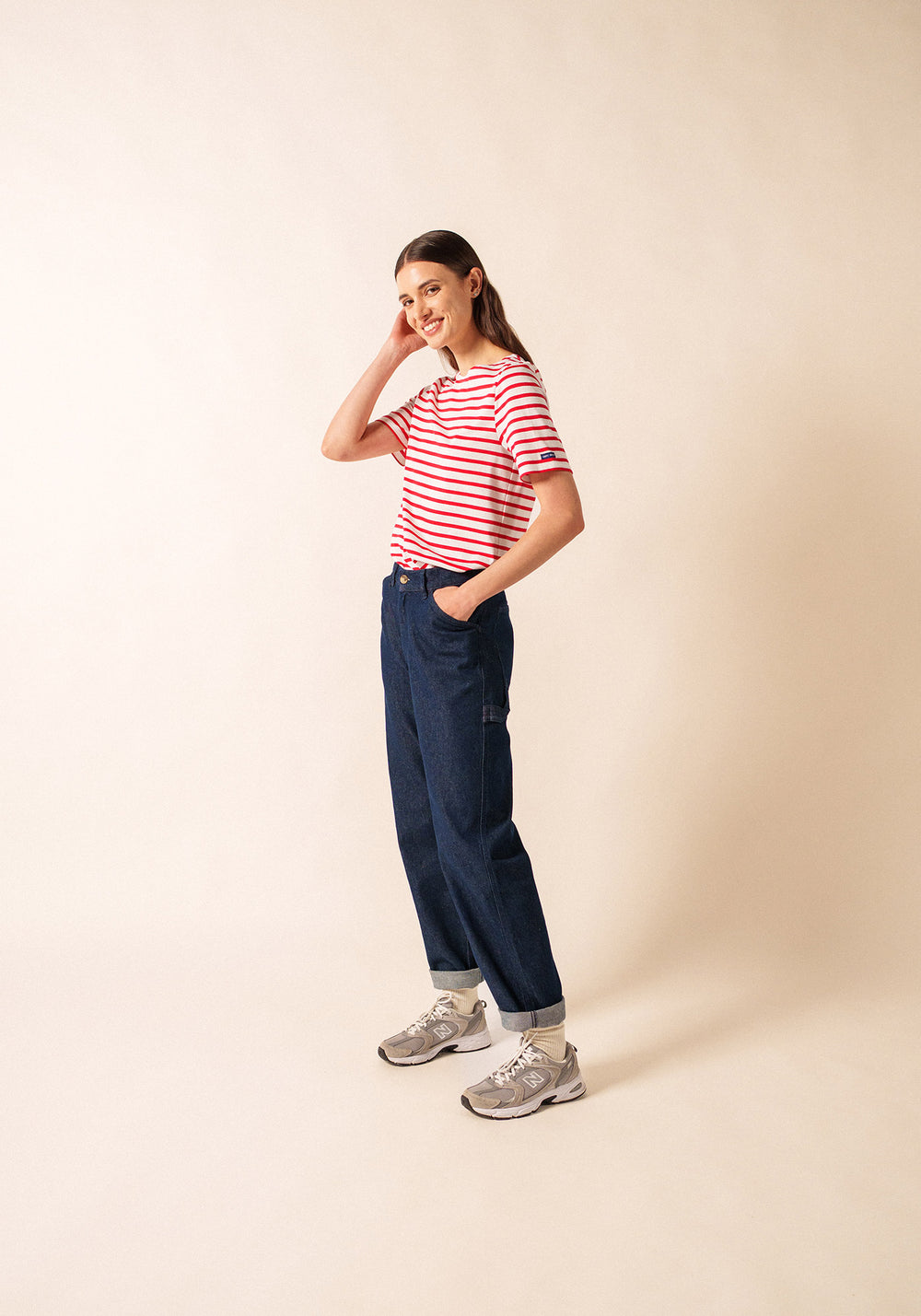 Levant Breton Shirt (WHITE / RED)