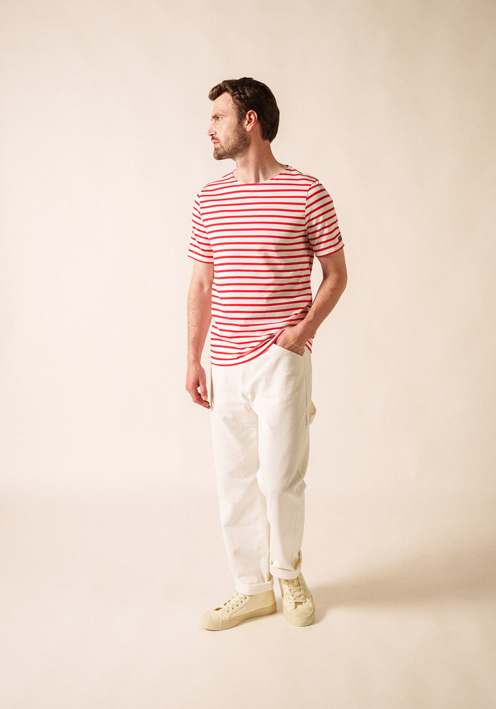 Levant Breton Shirt (WHITE / RED)