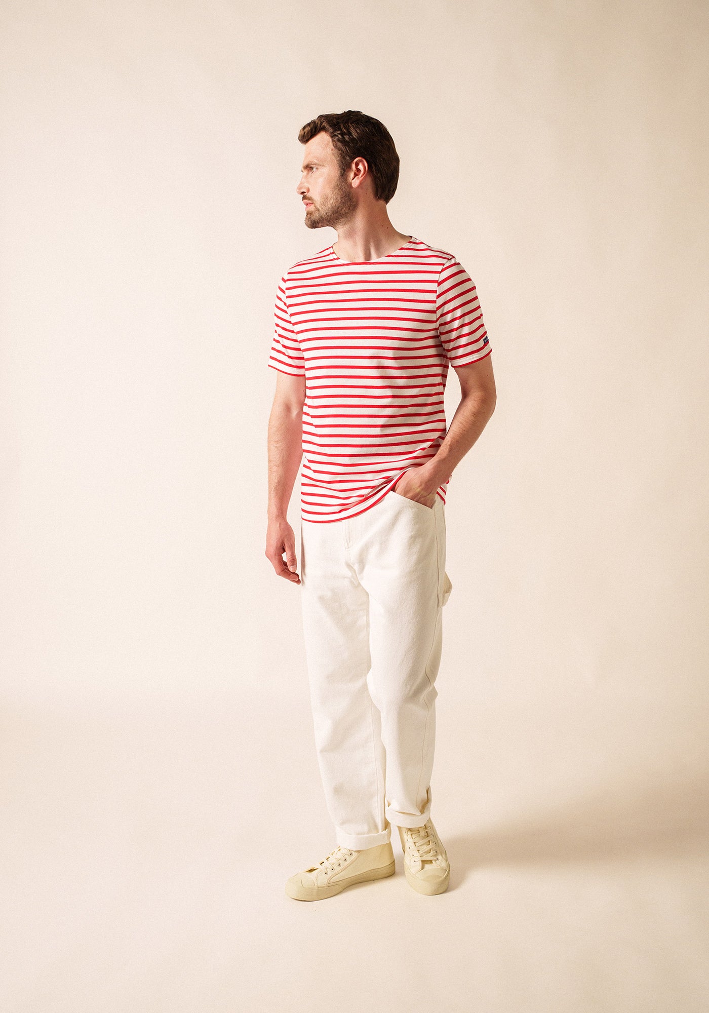 Levant Breton Shirt (WHITE / RED)