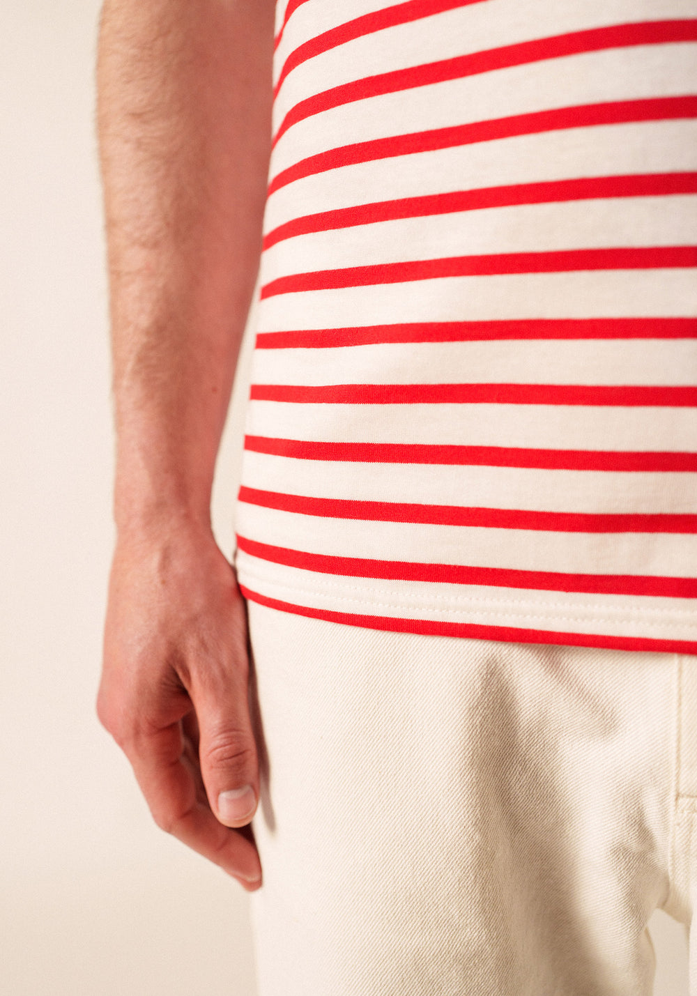 Levant Breton Shirt (WHITE / RED)