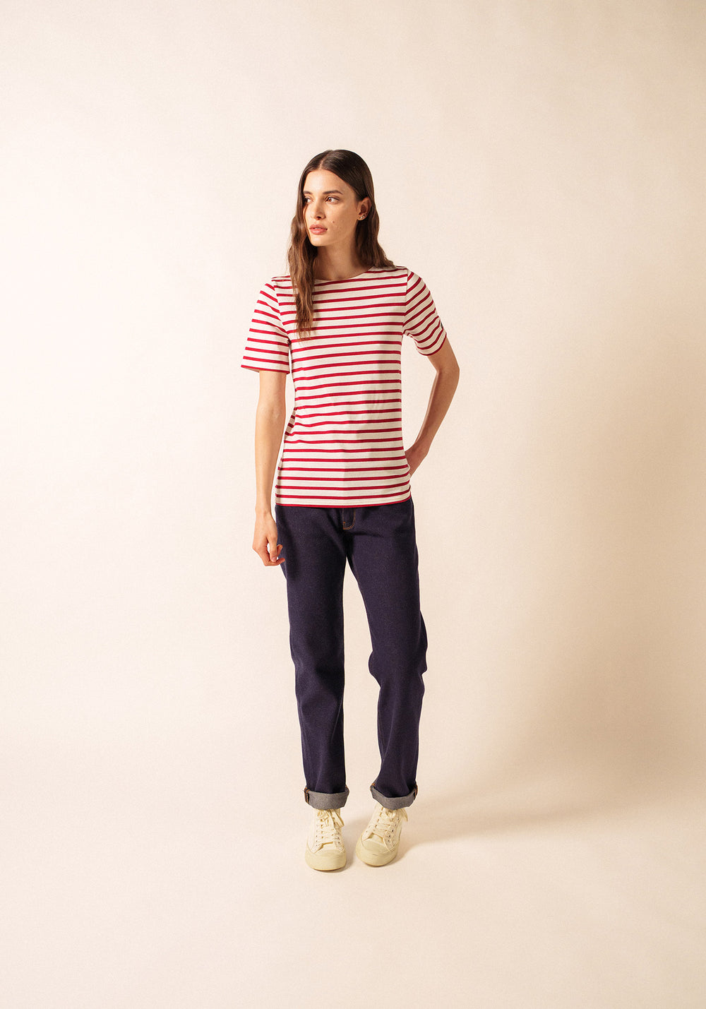 Levant Breton Shirt (ECRU / MAROON)