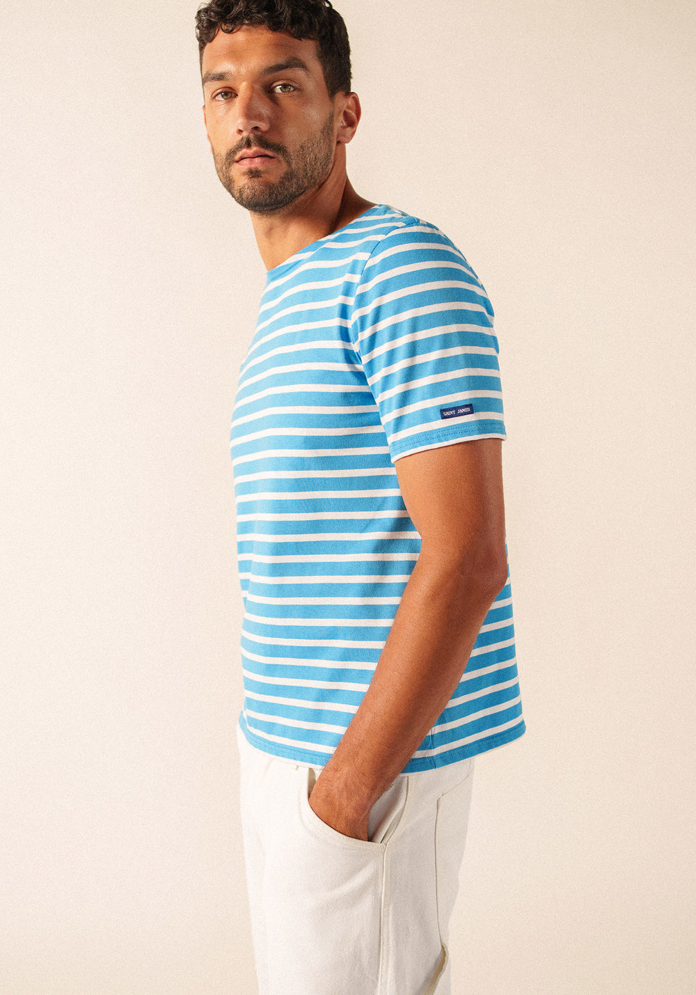 LEVANT MODERN Breton Shirt (CAPRI BLUE / WHITE)
