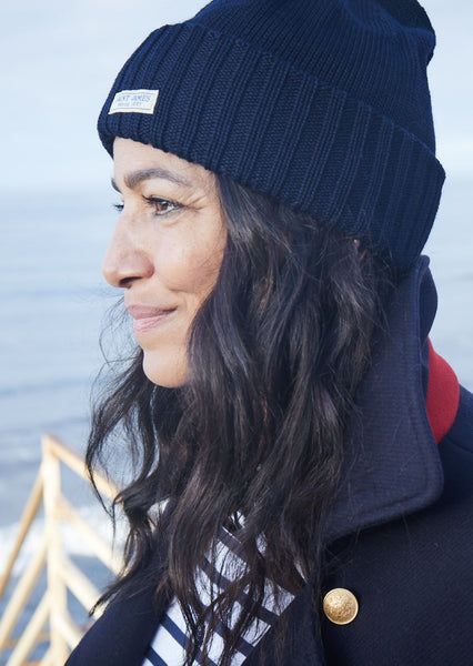 Wool Stocking Cap - Heavy Stitch - Navy - Saint James • Saint