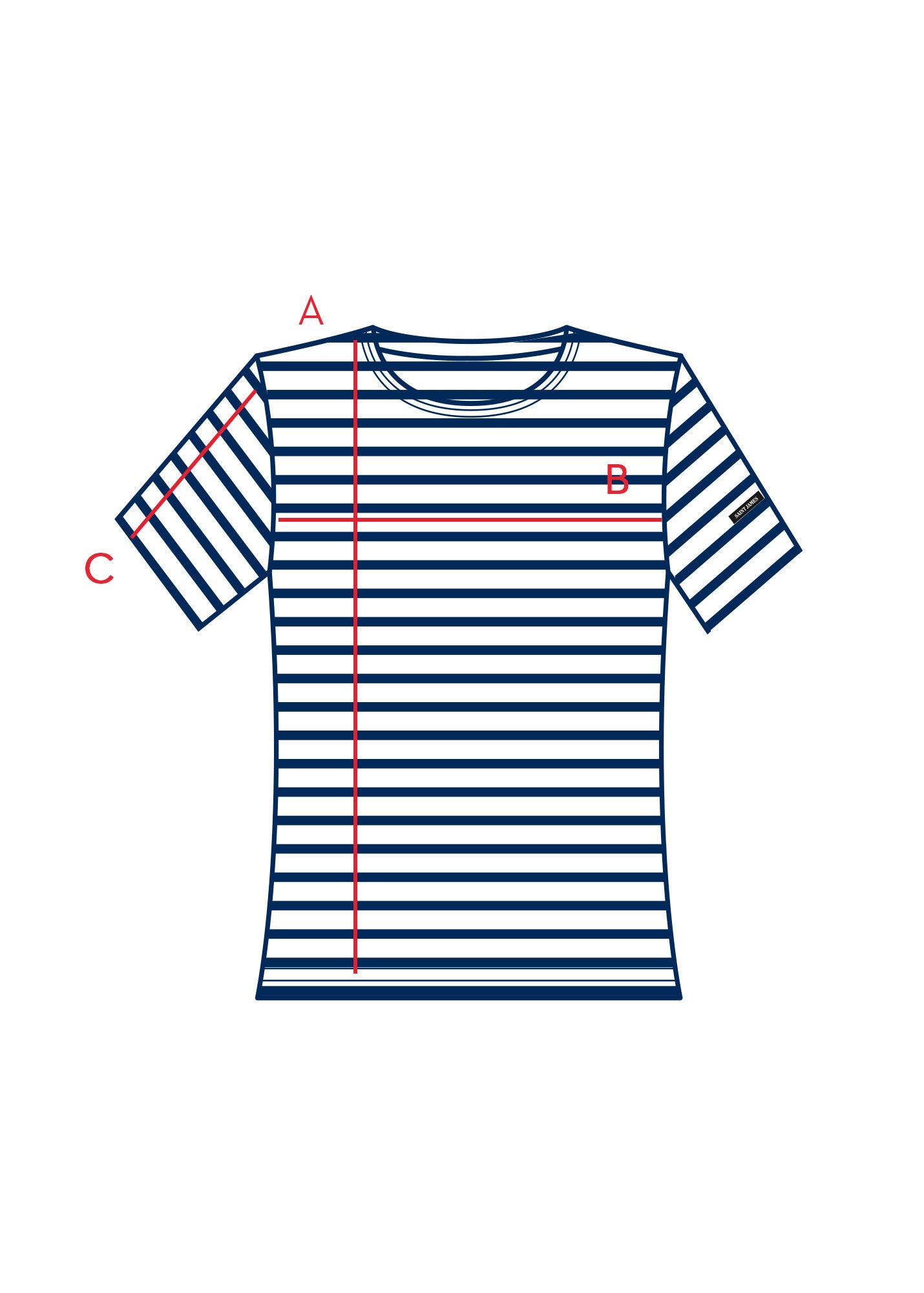 Women's Short Sleeve Striped Top, Lightweight Cotton, Saint James