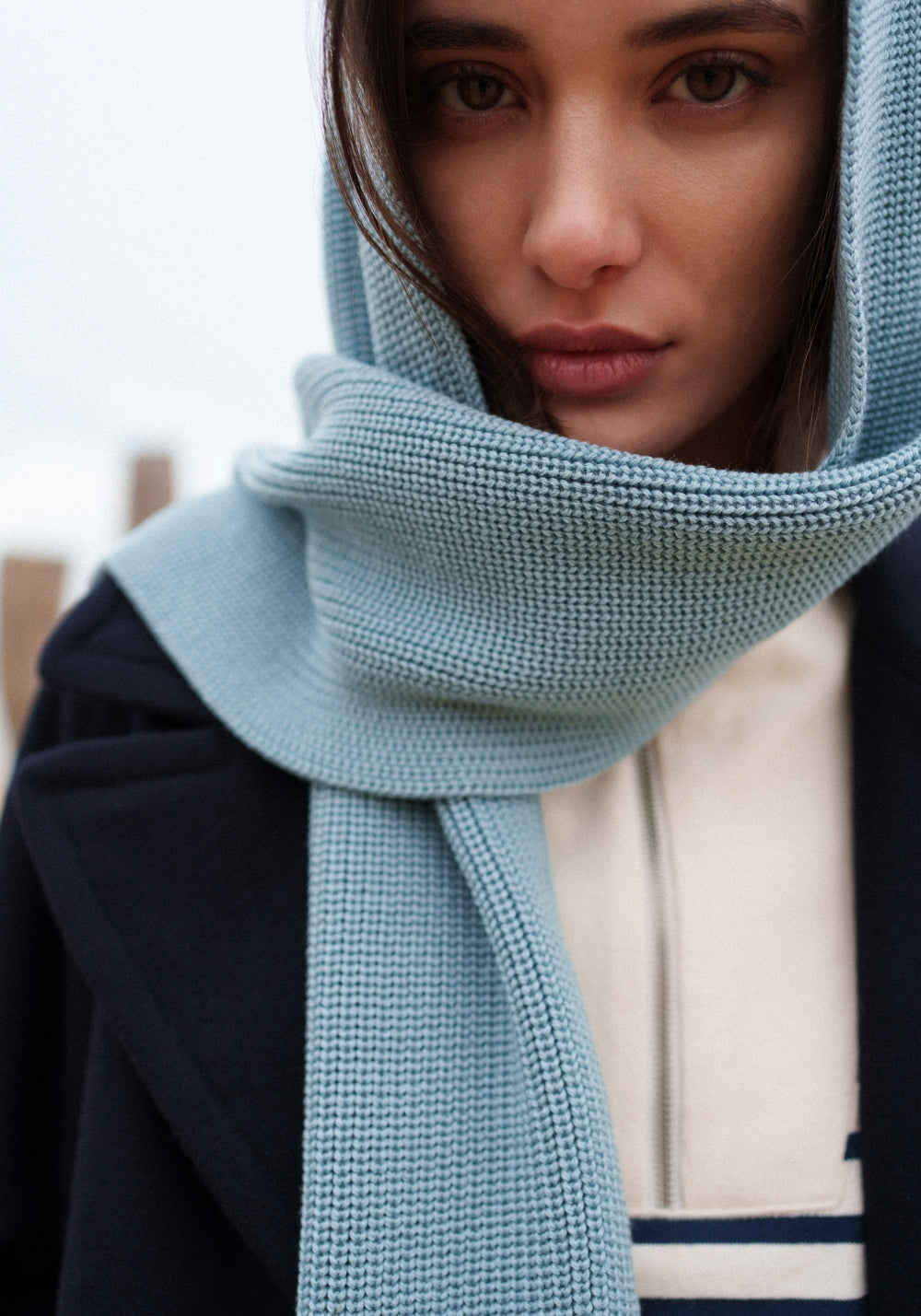 CANOE - Soft Wool Scarf (LIGHT COASTAL BLUE)