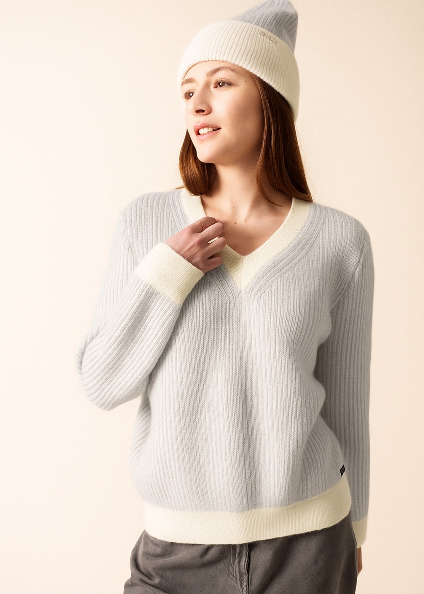 Women's Striped Mohair Sweater (White/Pink) | Saint James® • Saint