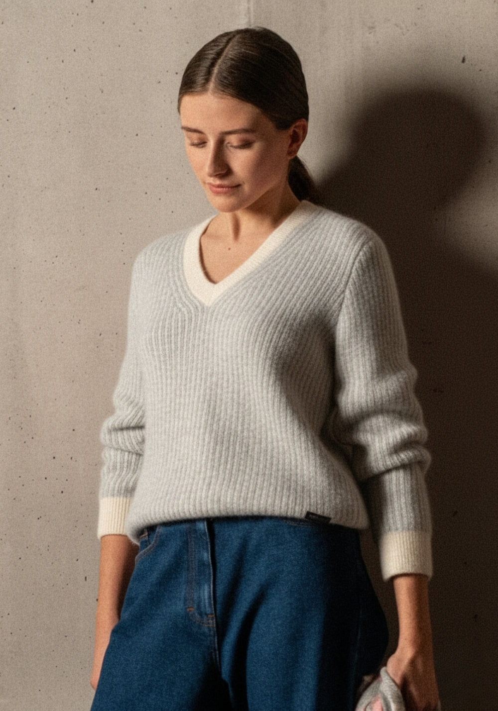 Courchevel Mohair Sweater (WINTER WHITE /GRAY)