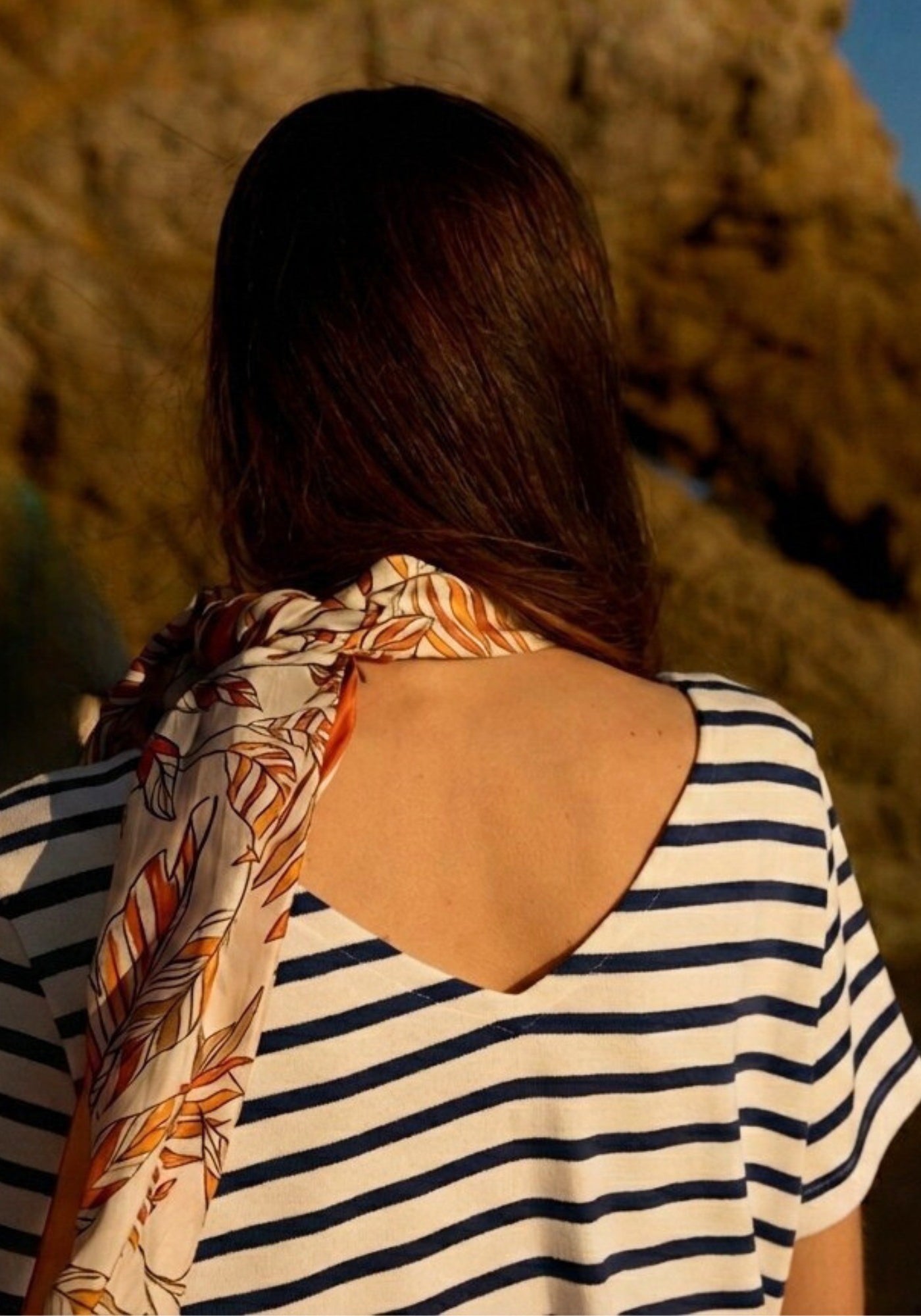 Coutainville  V-Neck Nautical Dress (ECRU / NAVY)