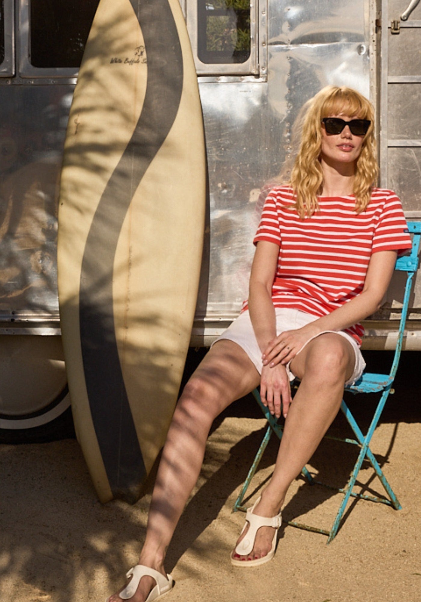ETRILLE II Nautical Striped Tee (POPPY RED / WHITE)