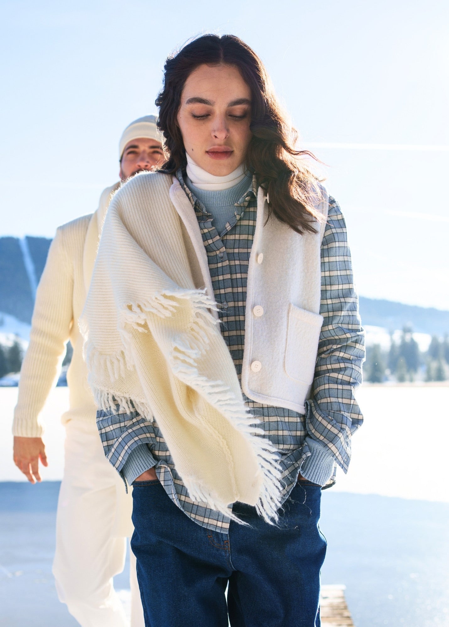 Women's White Wool Buttoned Vest | Saint James® • Saint James USA