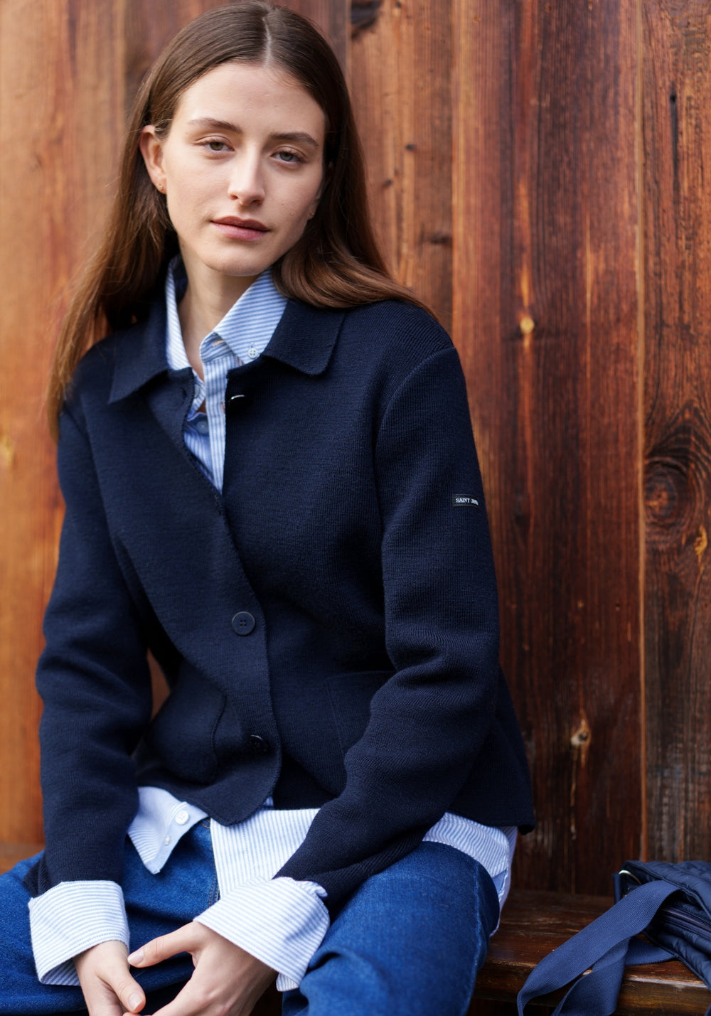 Lena Striped Shirt (WHITE / LIGHT BLUE)