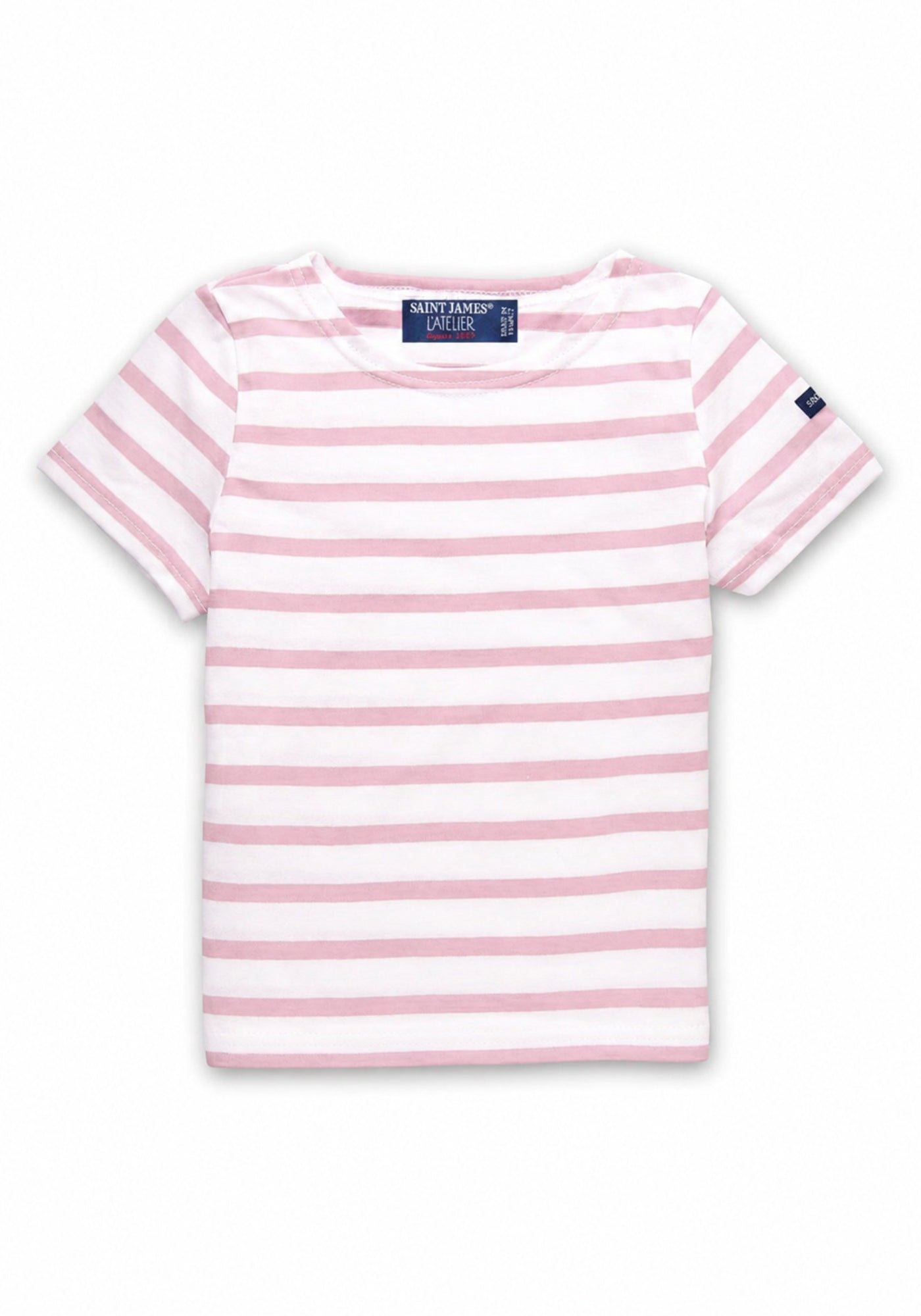 LEVANT KIDS - Breton Short Sleeve Shirt For Kids (WHITE / TEA ROSE PINK)