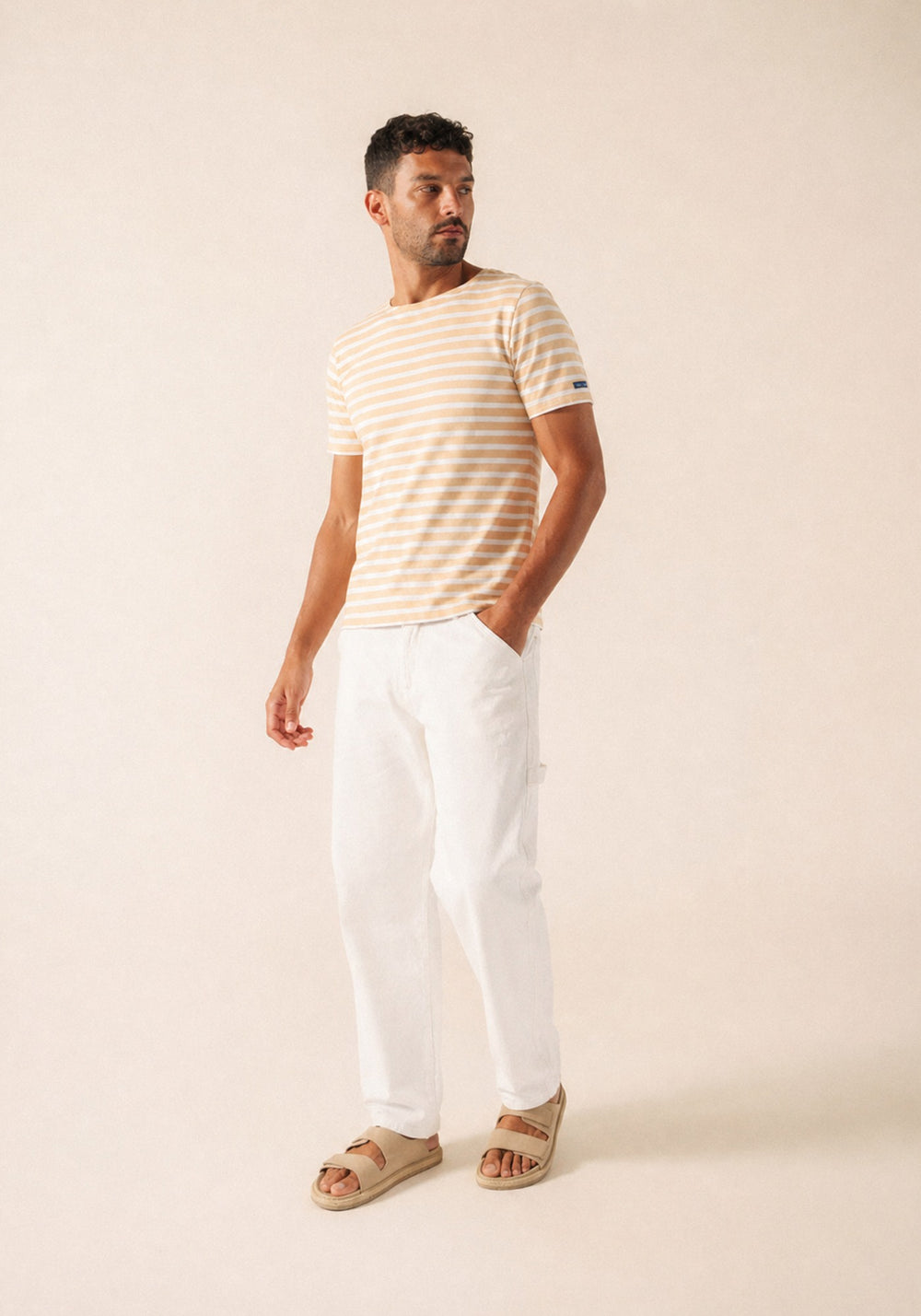 LEVANT MODERN Breton Shirt (SAIL CANVAS / WHITE)